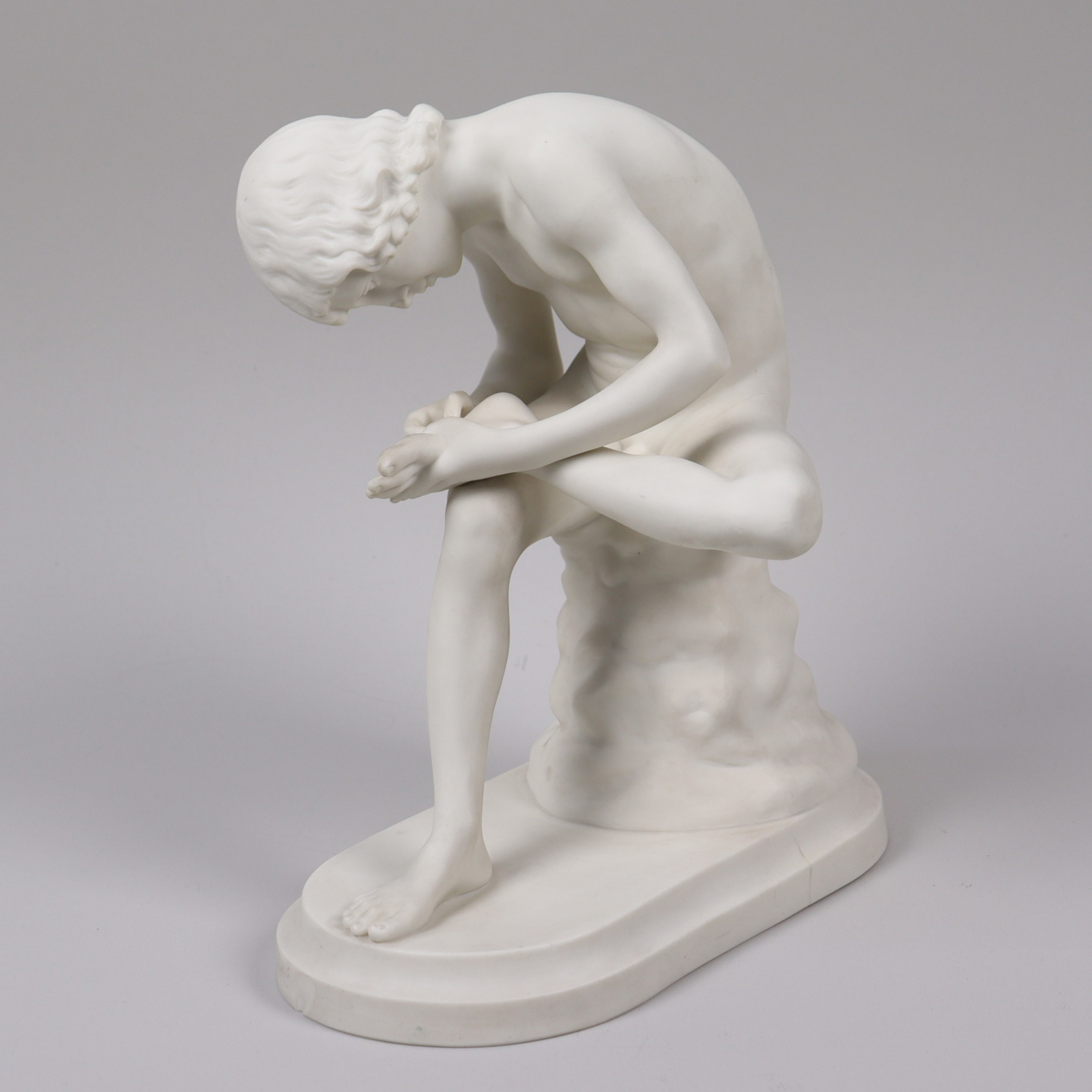 SKULPTUR, Gustavsberg, parian, efter Gustaf Erikssons "Törnetaggen".