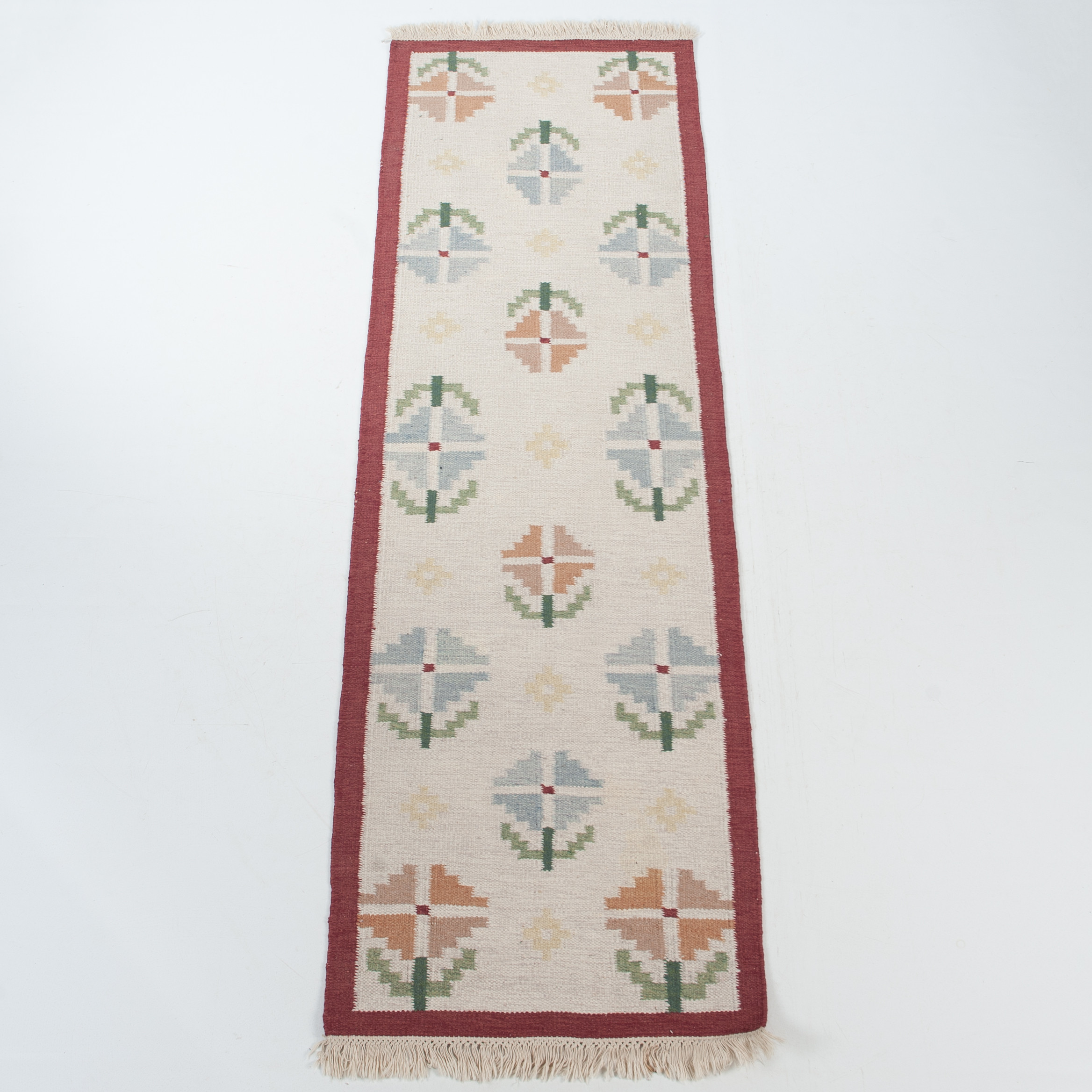 RÖLLAKANMATTA, handvävd, 1900-tal. 250 x 80.