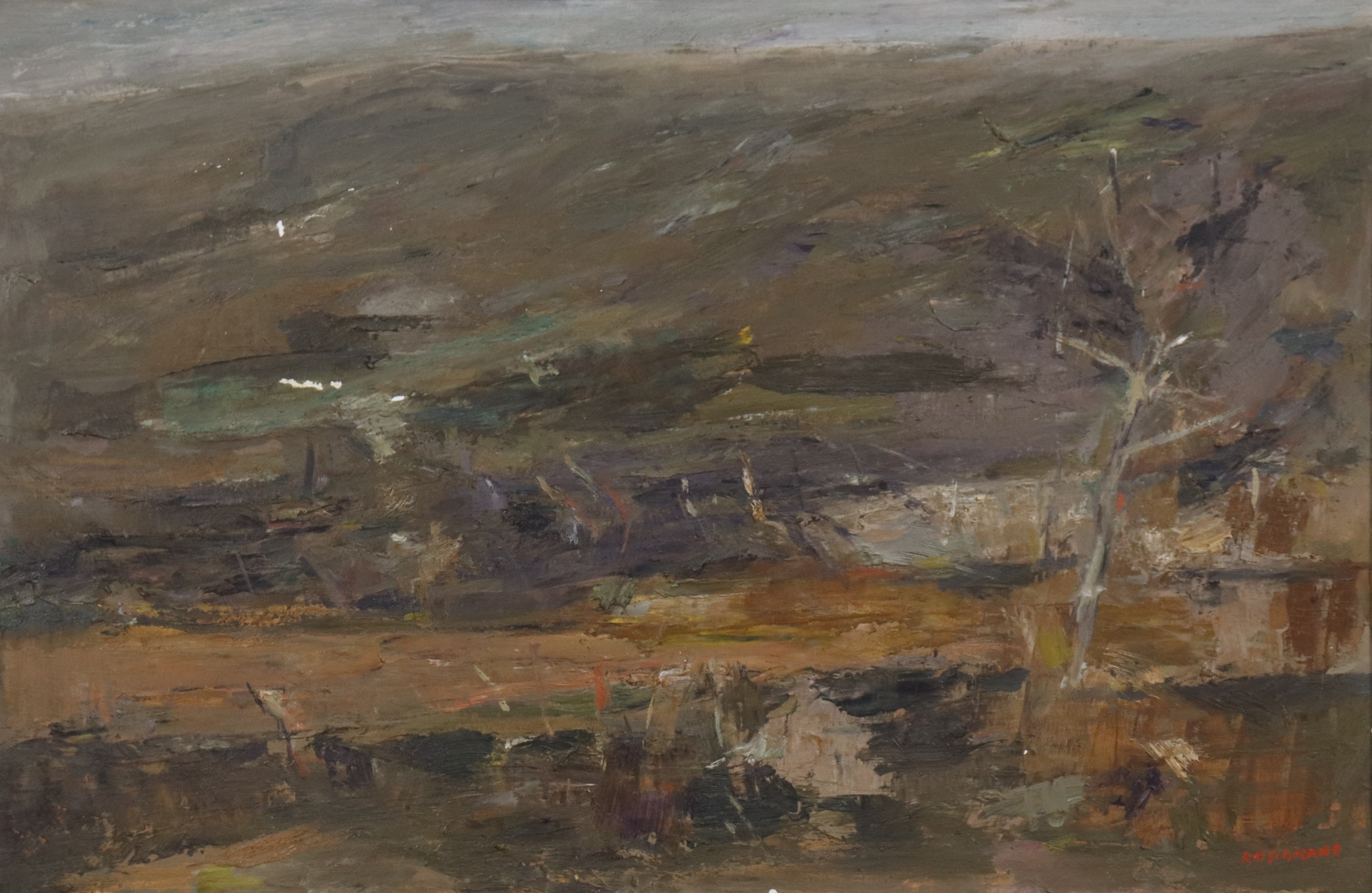 LIVIO ROSIGNANO (ITALIEN 1924-2015). olja på duk, landskap.