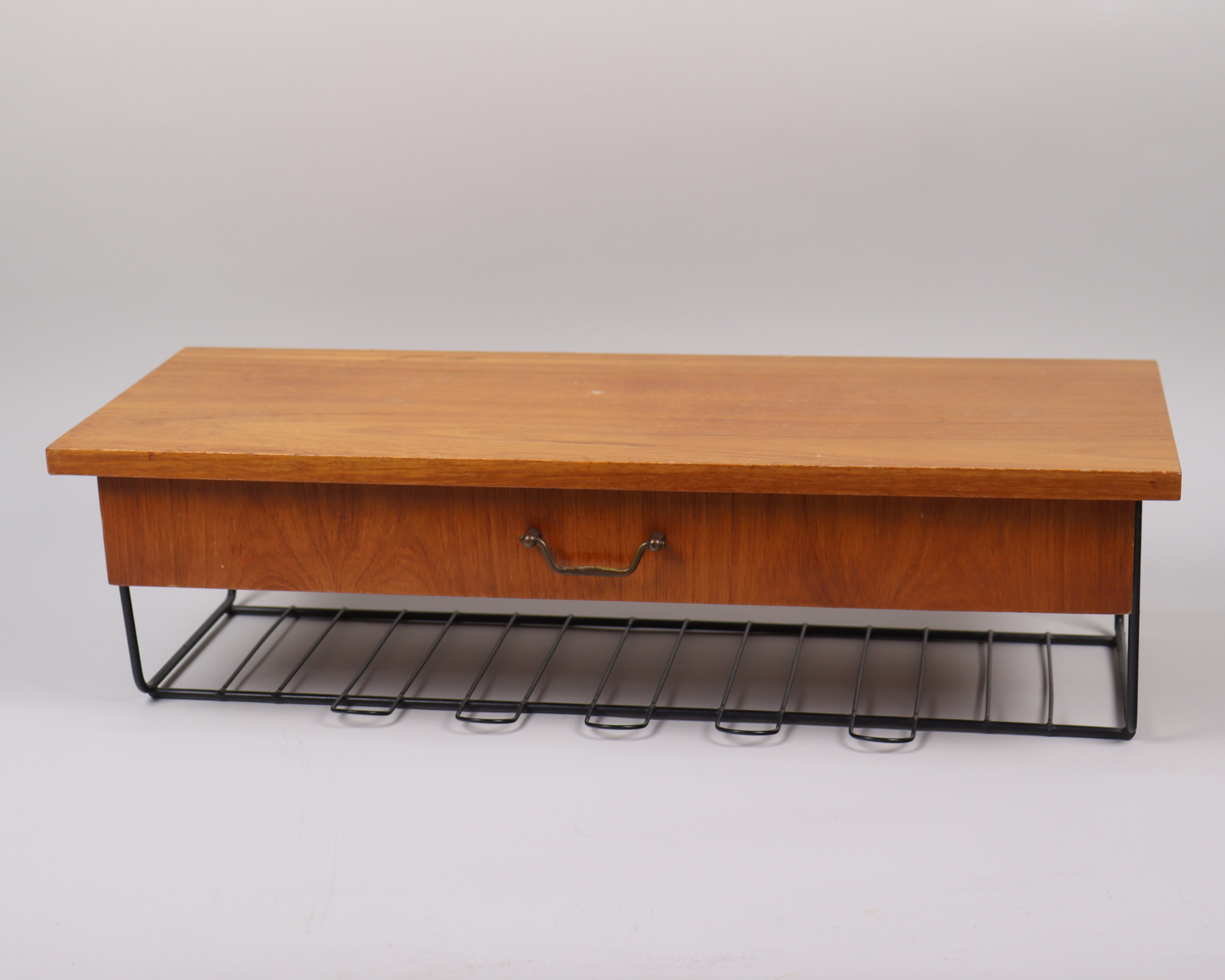 TELEFONHYLLA, teak och string, 1960-tal.