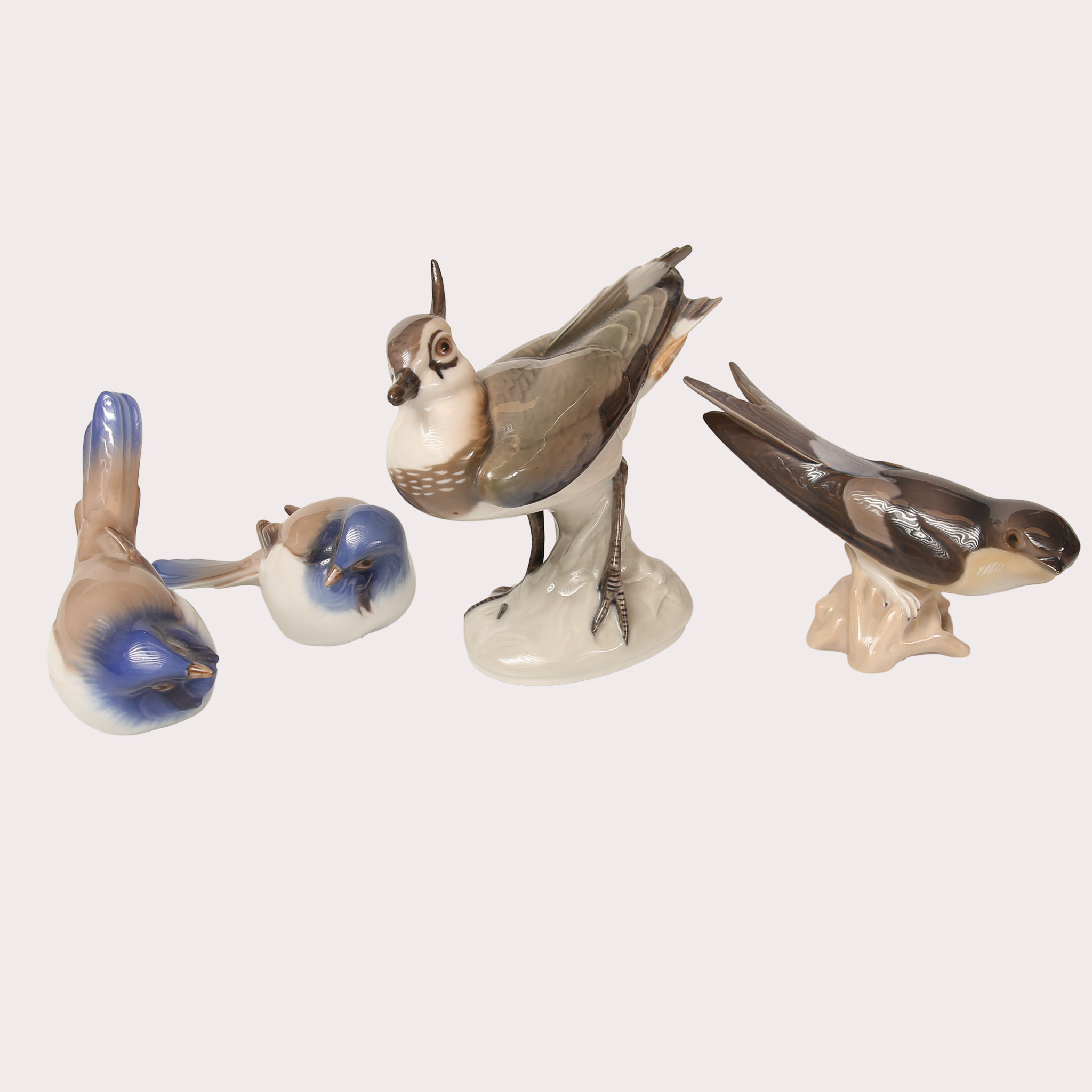 FIGURINER, Porslin ,Bing&Gröndahl, fåglar 4 stycken.
