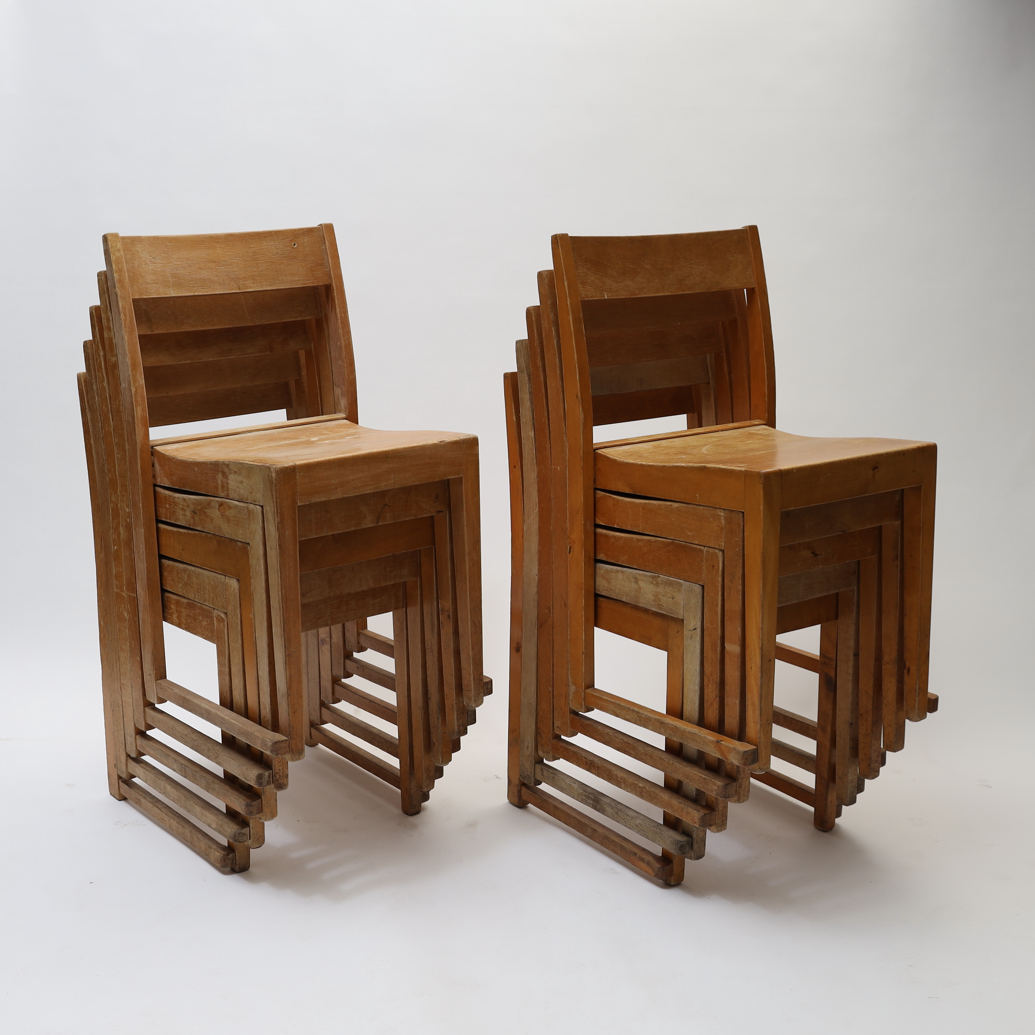 SVEN  MARKELIUS. Stapelstolar "Orkesterstolen" 10 stycken, 1900-talets mitt.