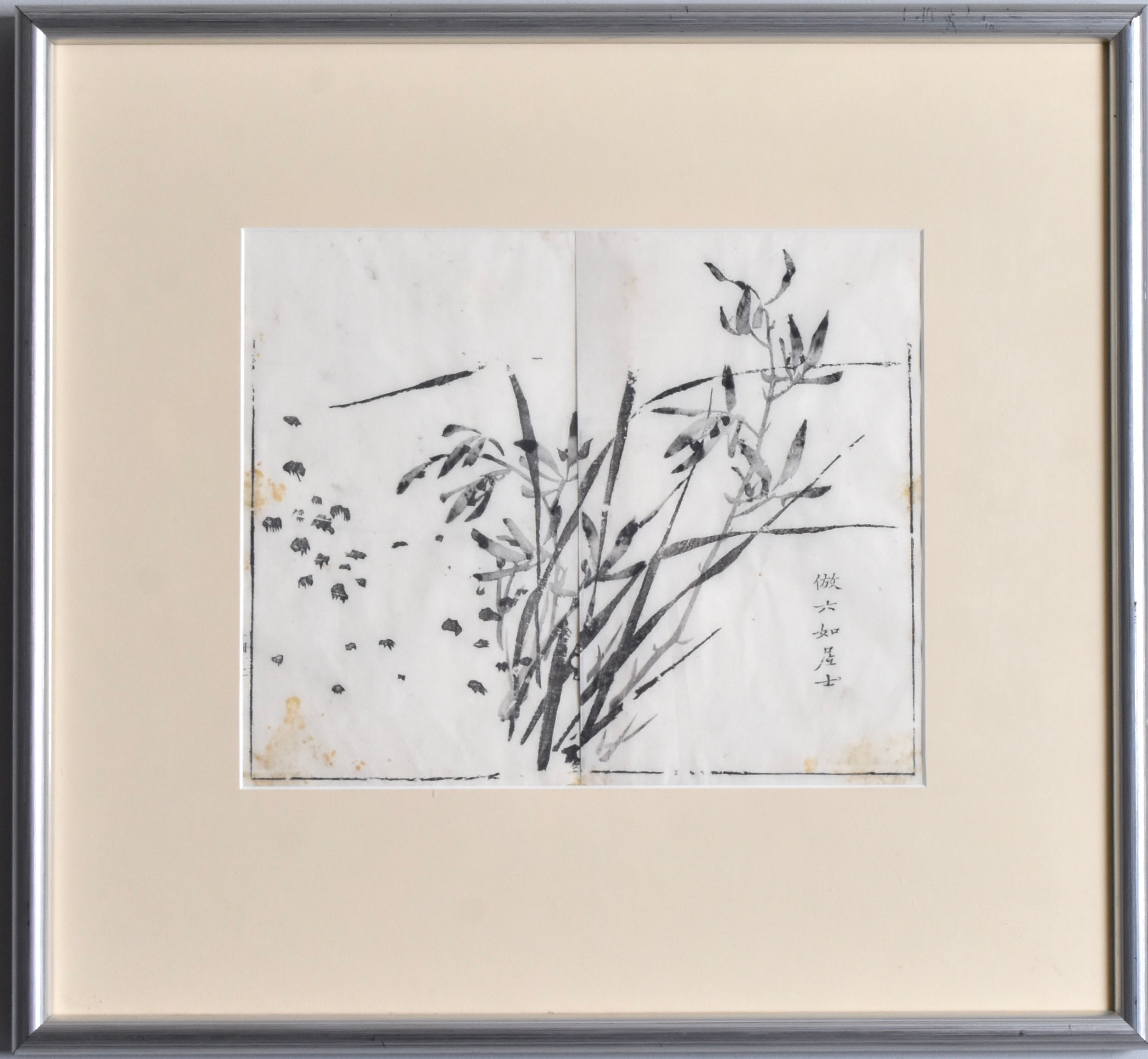 OIDENTIFIERAD KONSTNÄR. Träsnitt, Kina, 18-1900-tal, "Orchids".