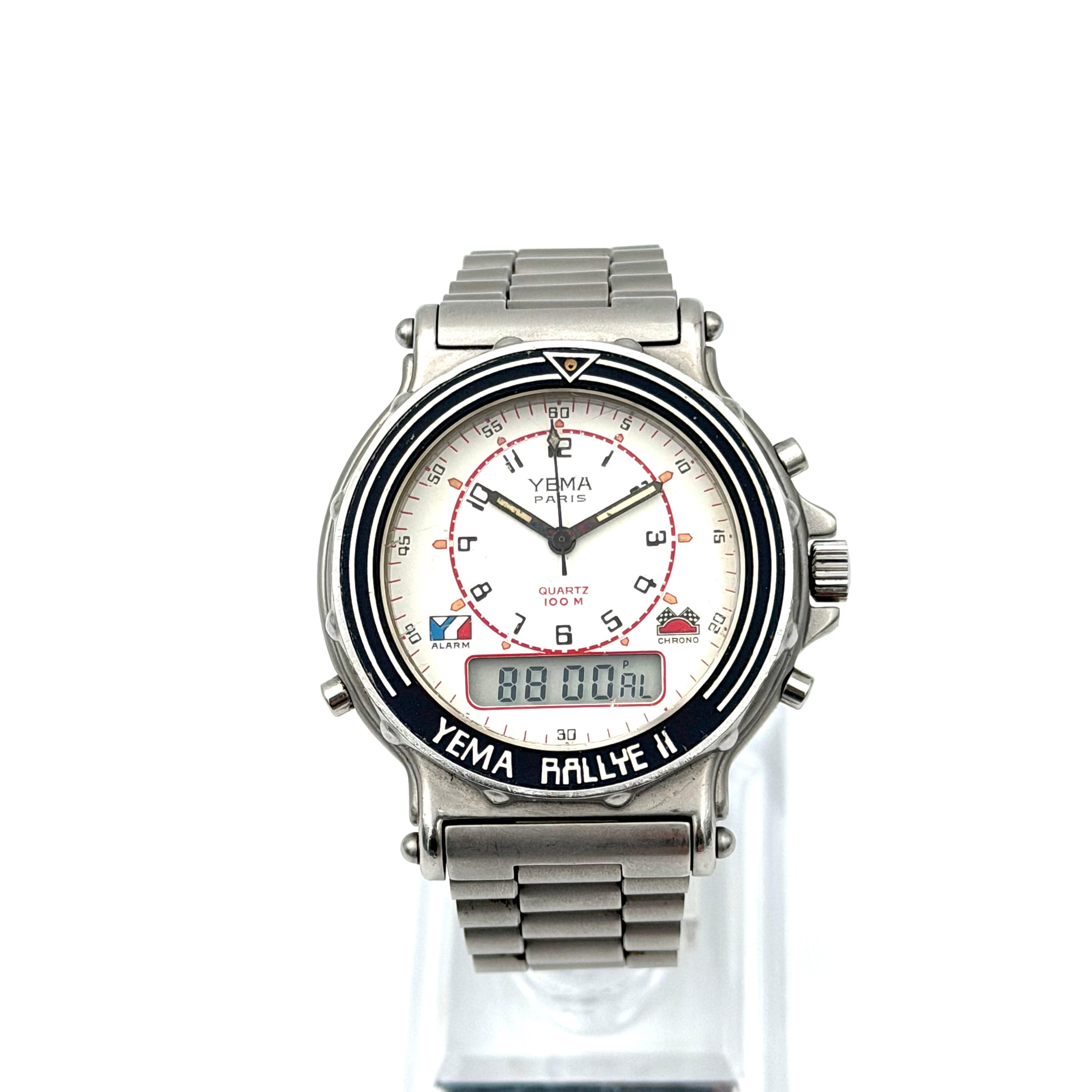 YEMA RALLYE 2, armbandsur, 1980-tal, quartz, stål.