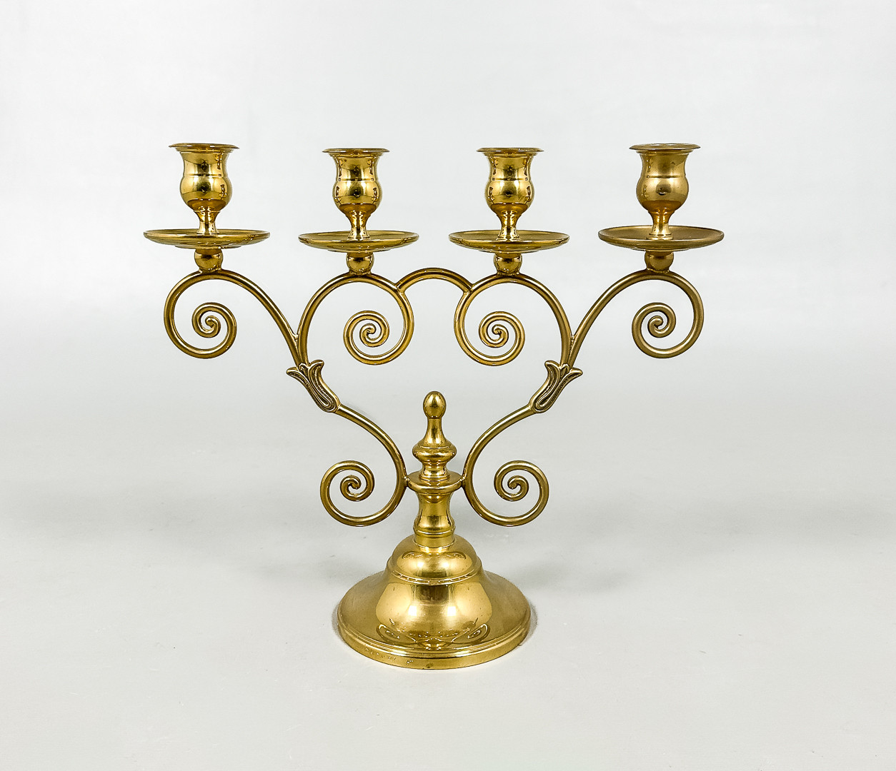 KANDELABER, "Mistel", mässing, Bror Johansson för Skultuna, 1900-tal.