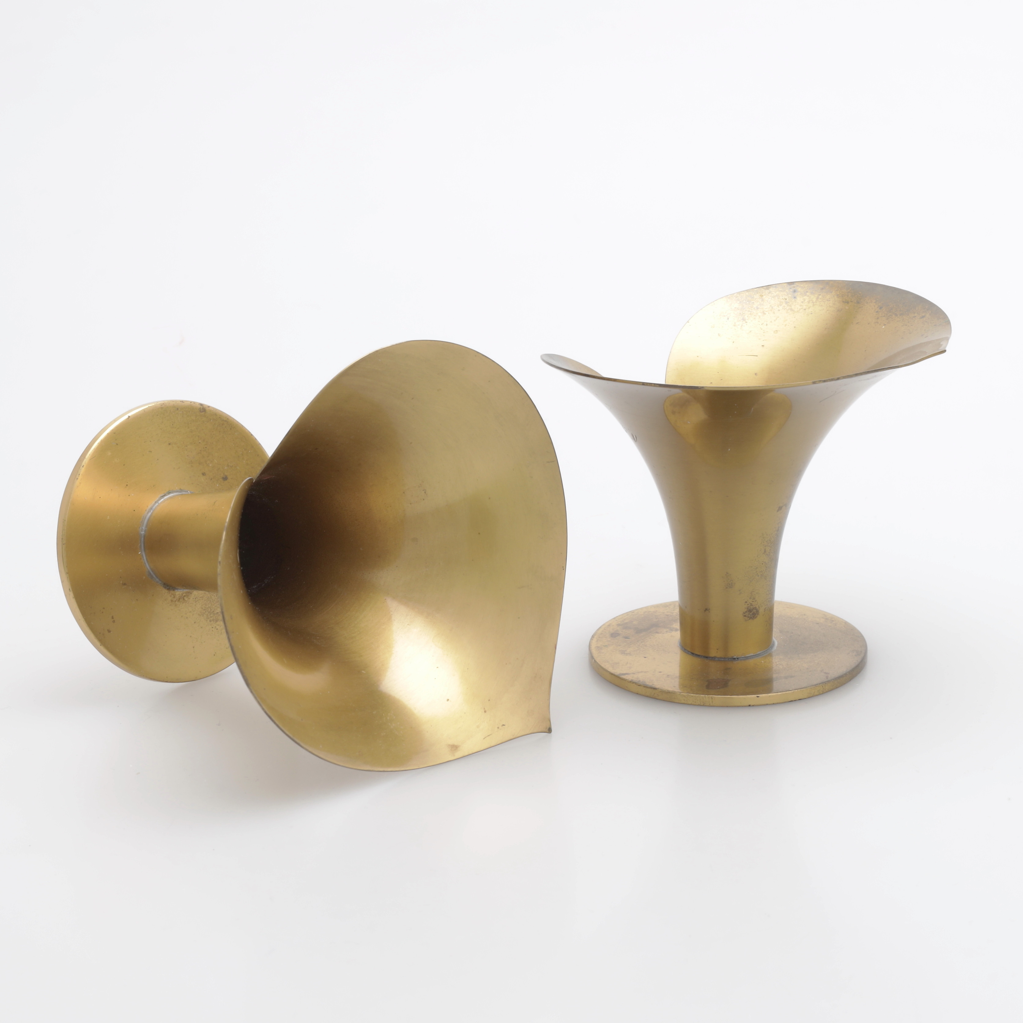 CARL-EINAR BORGSTRÖM. Ljusstakar, ett par, Ystad Metall, 1900-talets mitt.