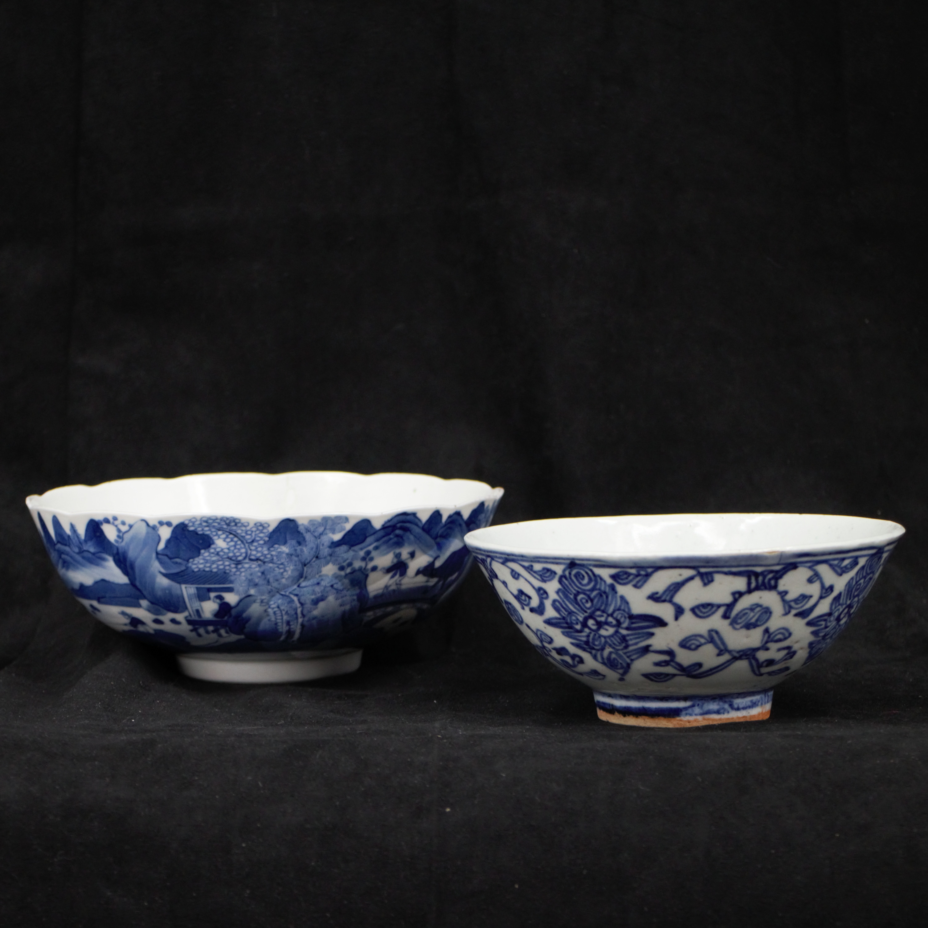 SKÅLAR, 2 delar, porslin, varav 1 st, Ming, Kina.