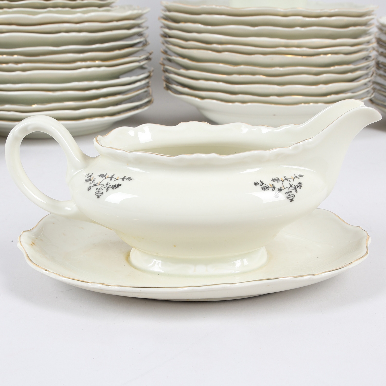 MATSERVIS, 55 delar, porslin, "Haga", Karlskrona Porslinsfabrik, 1940-tal.