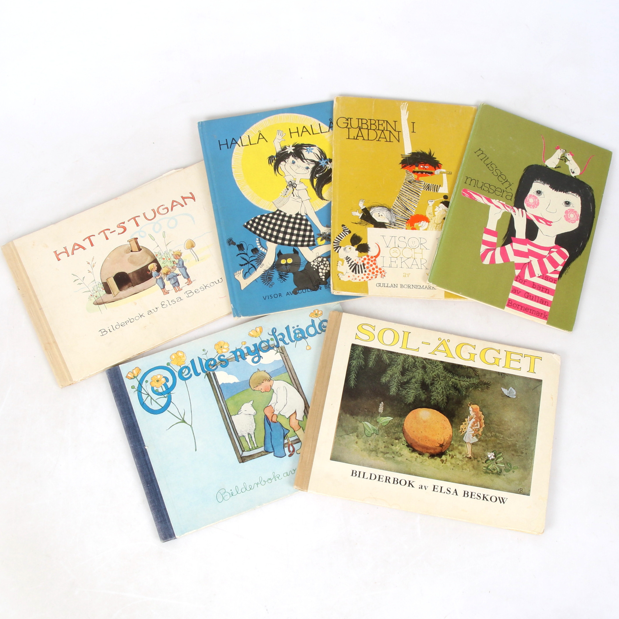 BÖCKER, 6 st, Elsa Beskow och Gullan Bornemark.