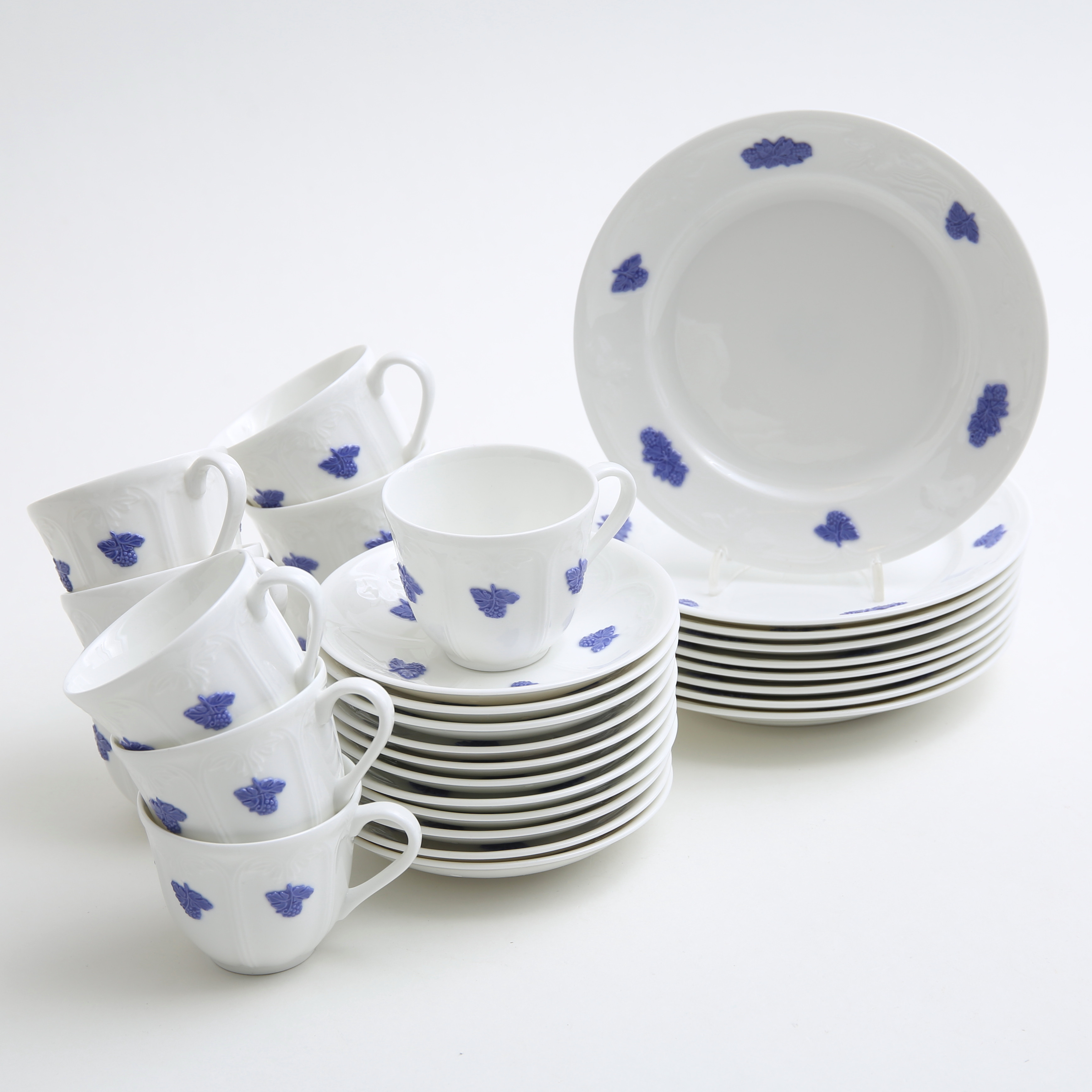 KAFFESERVISDELAR, 30 st, "Blå Blom", Rörstrand.