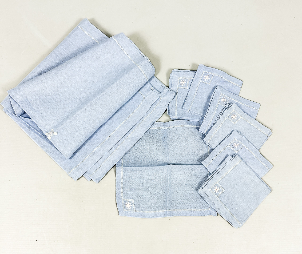 DUK & SERVETTER, 13 delar, linne.