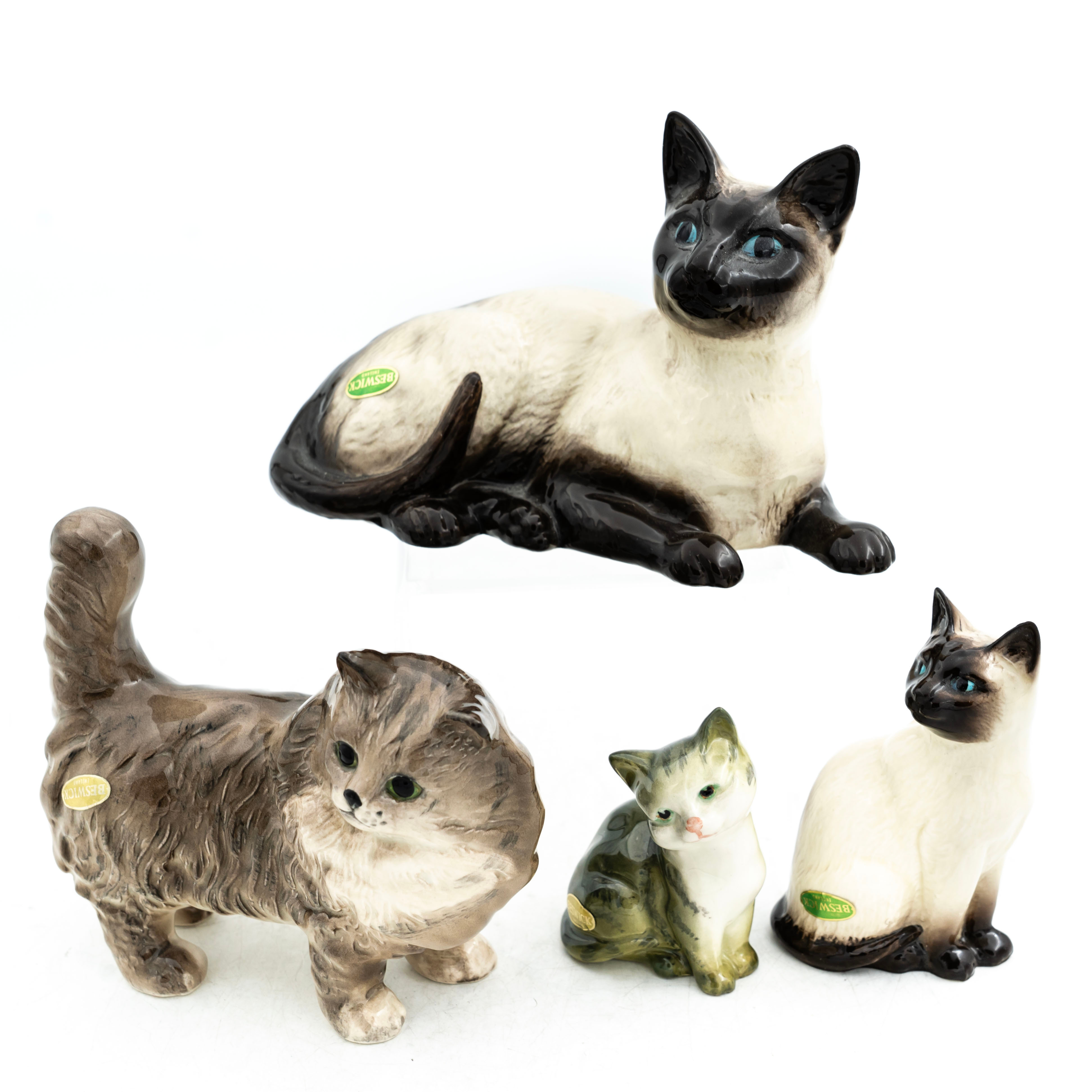 FIGURINER, Katter, Porslin, Beswick, England, (4st).