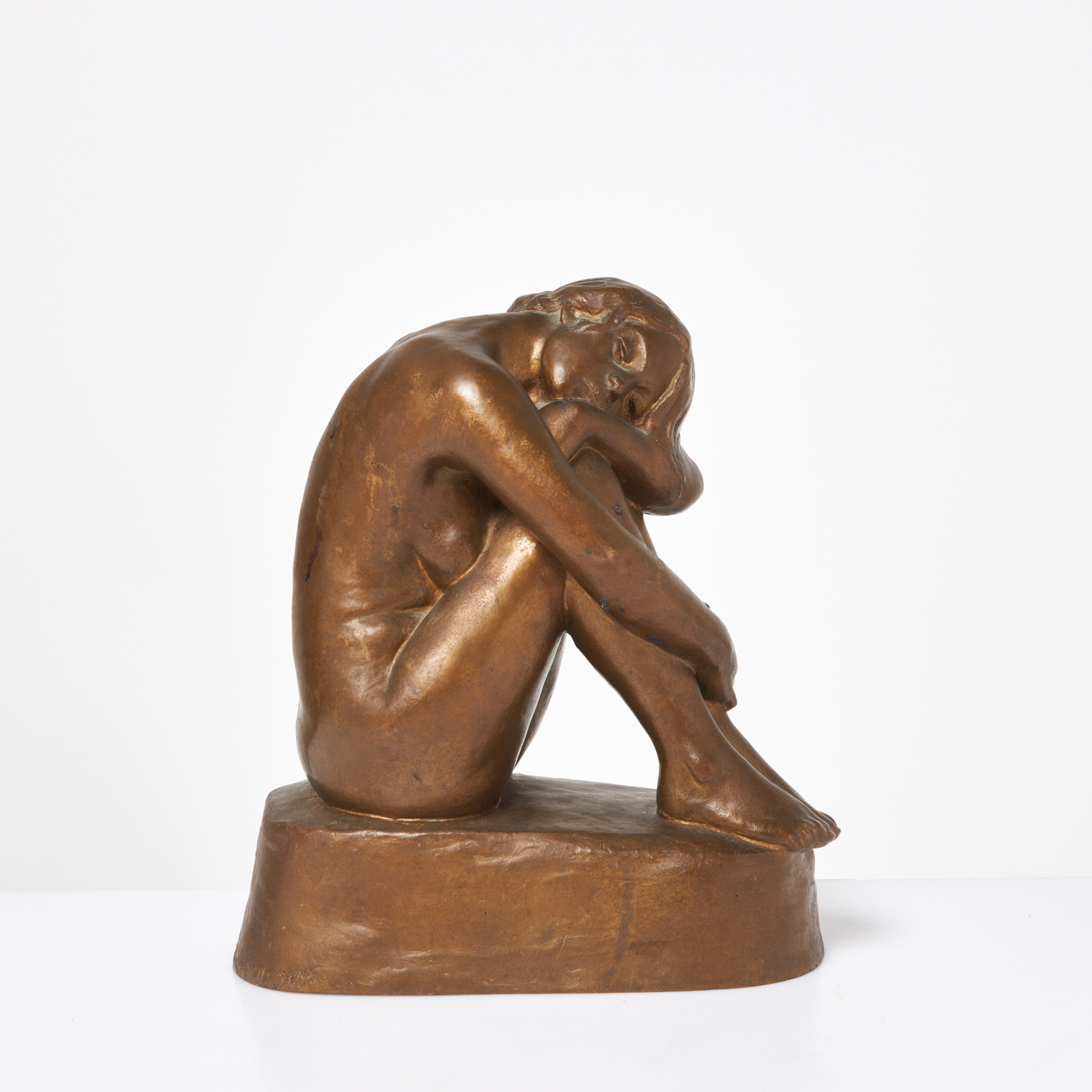 BÖRJE BÖRJESON (1881-1958). sittande kvinna, brons, signerad samt märkt Herman Bergman FUD.