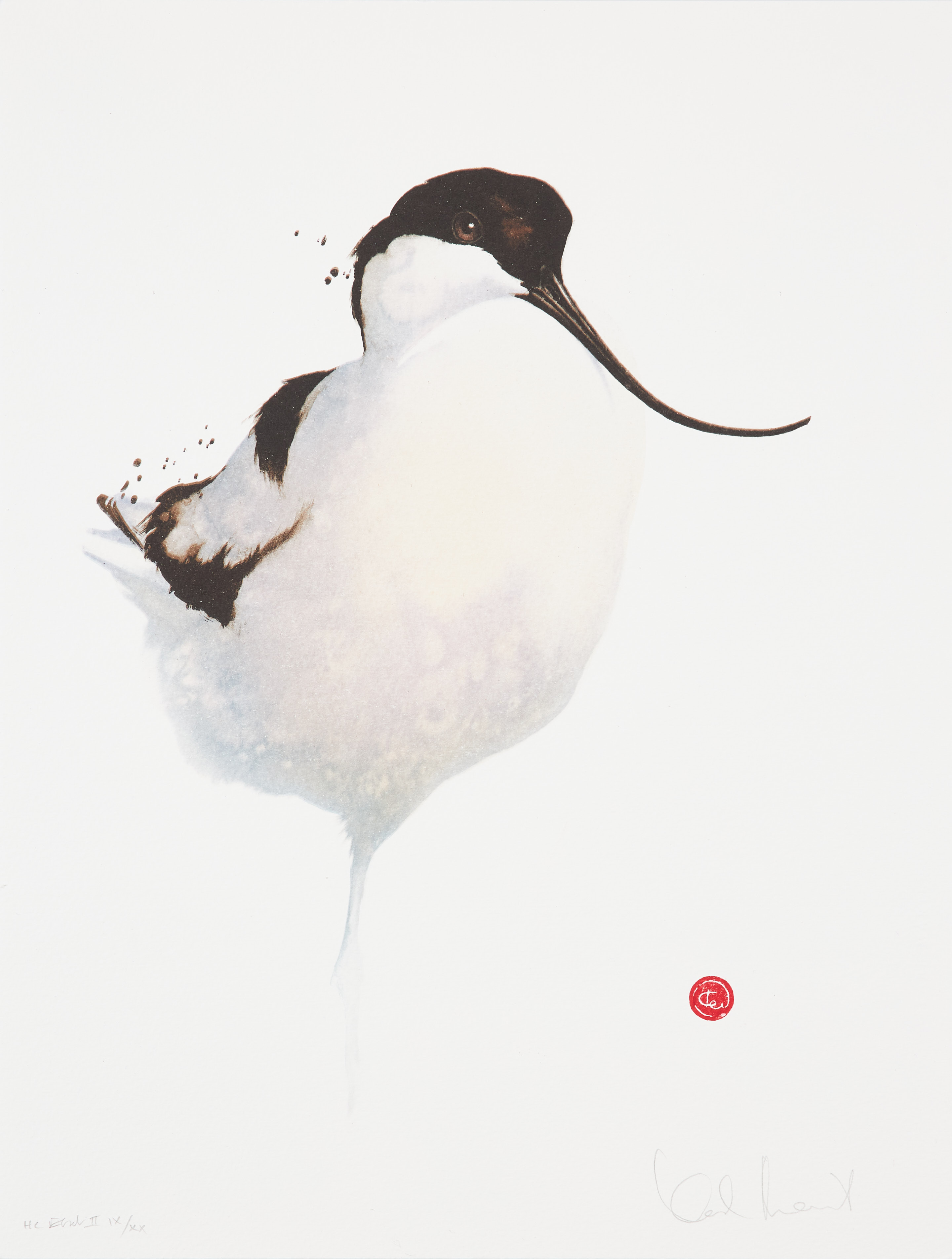 KARL MÅRTENS. "Skärfläcka", färglitografi, signerad Karl Mårtens, HC Etat II IX/XX.