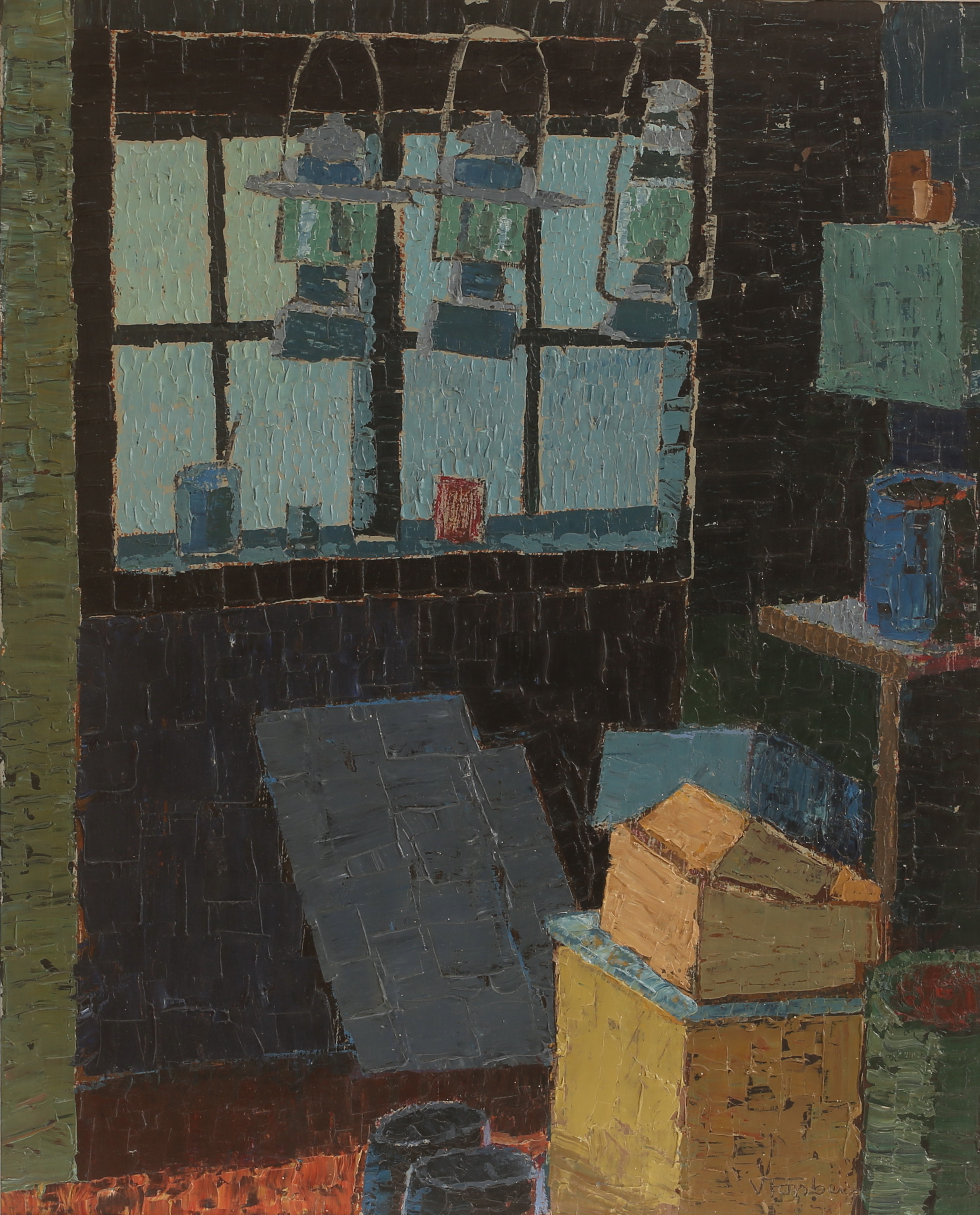 VIKING FORSBERG. Olja på pannå, signerad.