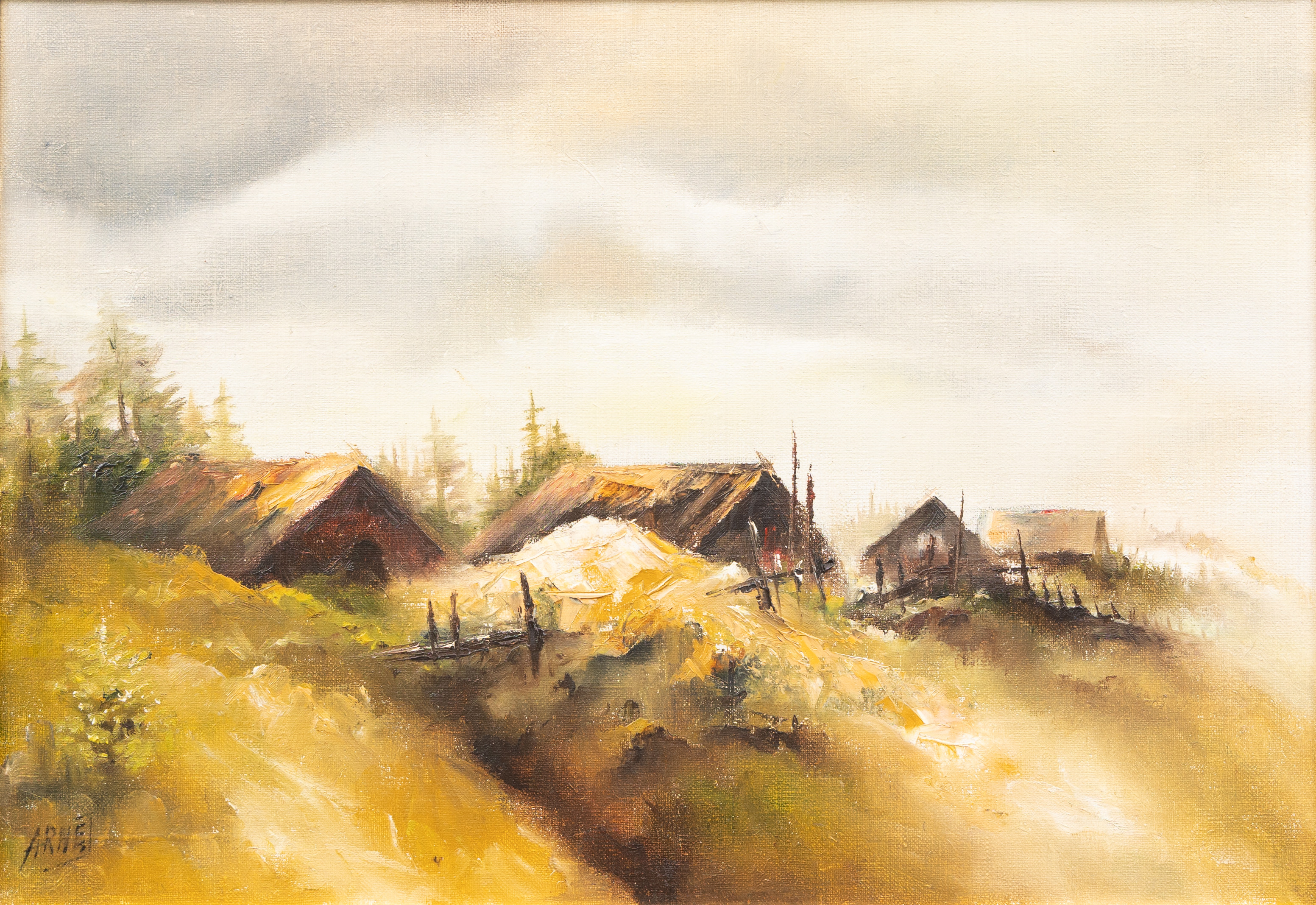 ARNE JOHANSSON (1928-2012). "Kvällsskymning", olja på duk, signerad.