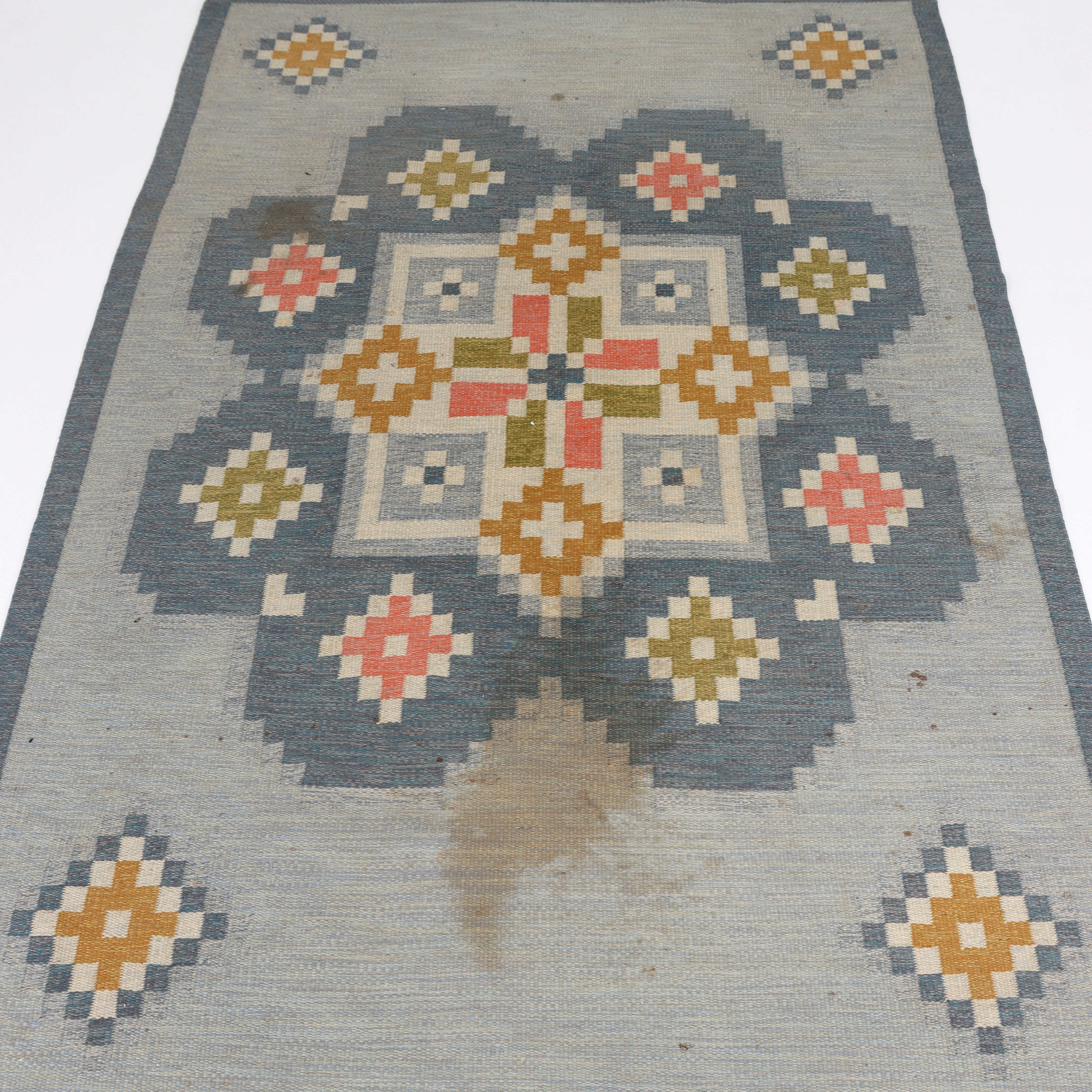 ANNA GRETA SJÖQUIST. Matta, röllakan, signerad, ASG. Ca 312 x 196 cm.