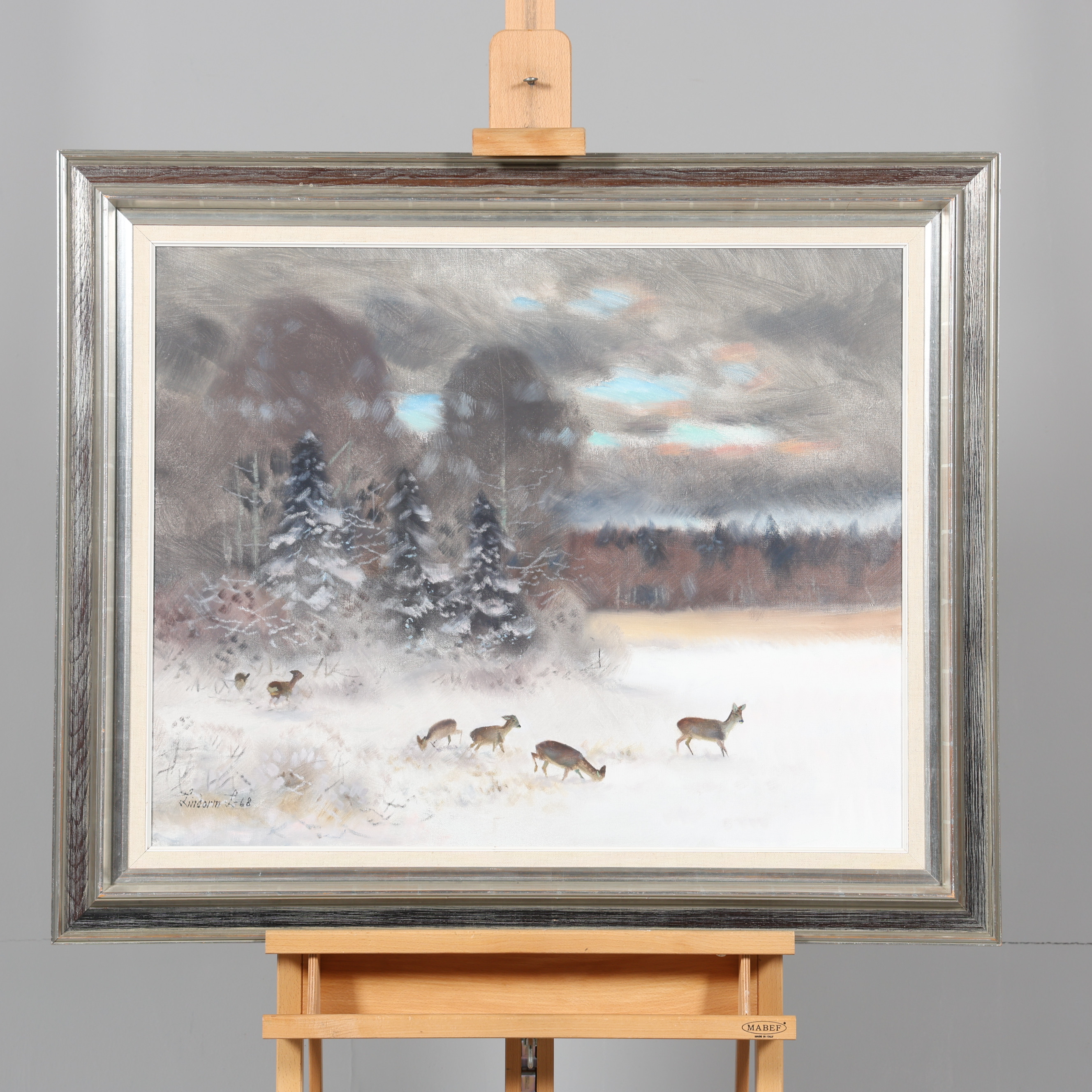 LINDORM LILJEFORS. OLJA PÅ DUK, "Rådjur" Signerad samt daterad -68.
