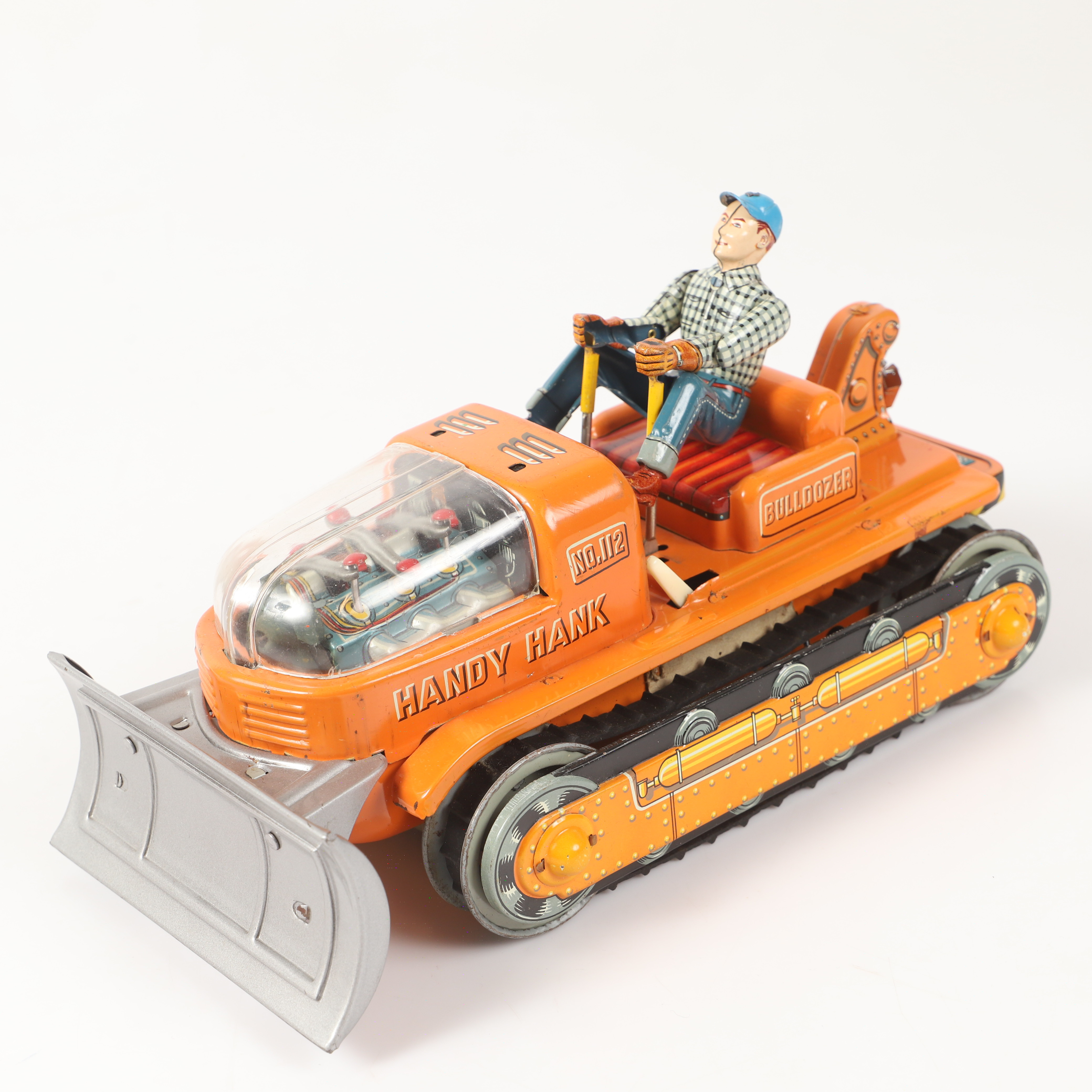 LEKSAKSFORDON, Bulldozer Handy Hank No 112, plåt, TN, Japan.