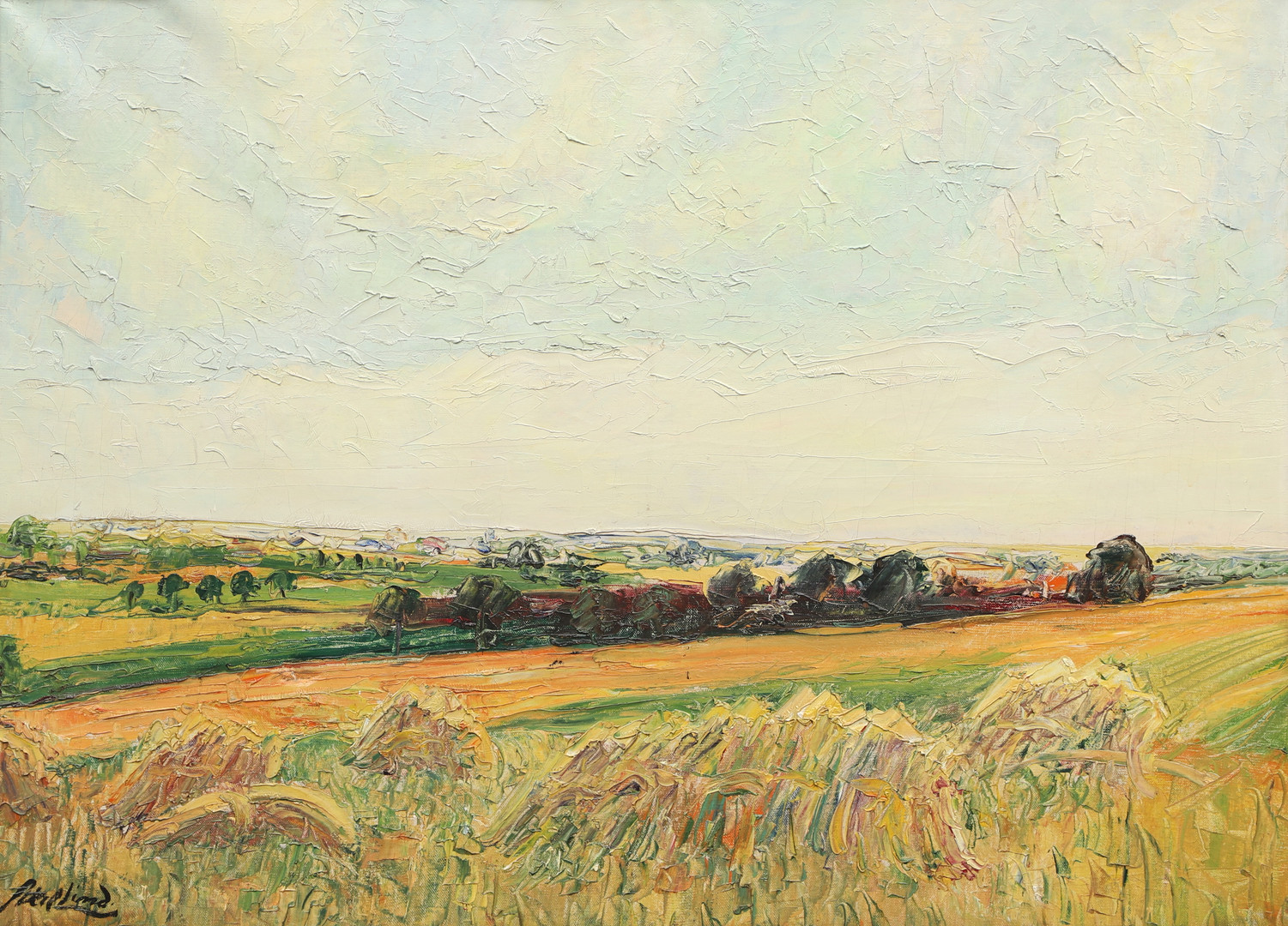 AXEL LIND. Olja på duk, landskapsmoitv, signerad.