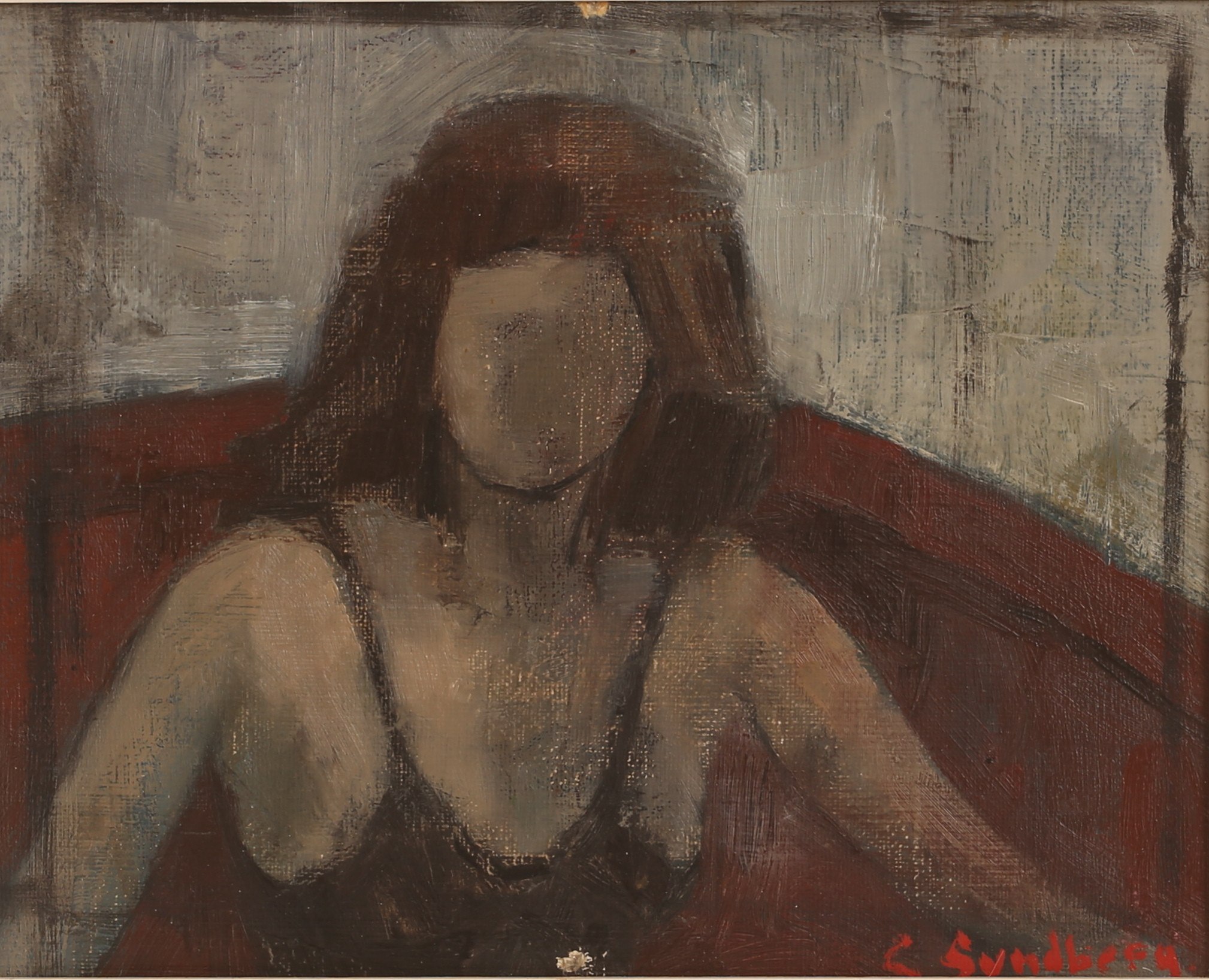 GUNNAR SUNDBERG. Olja på pannå, signerad.