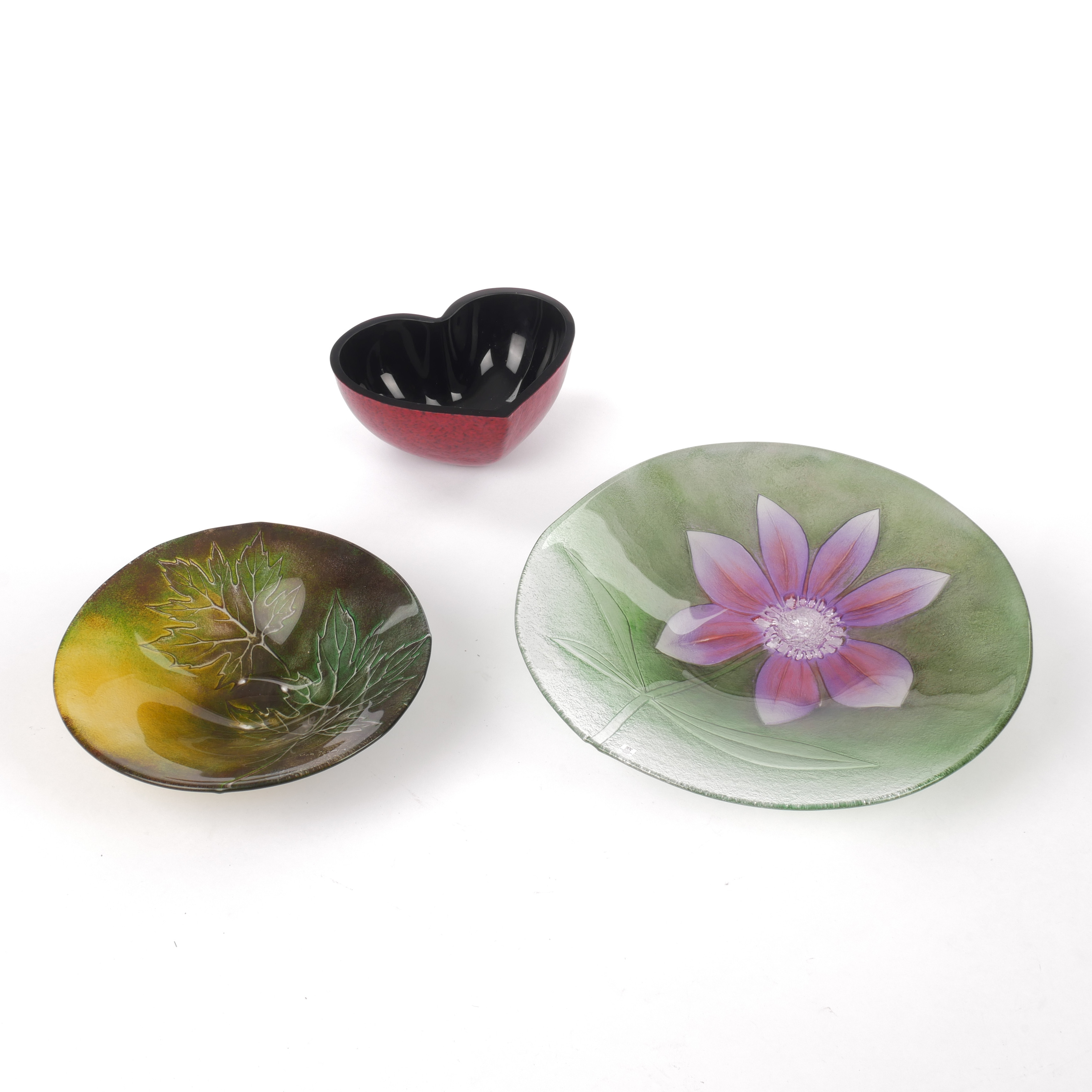 SKÅL OCH SKÅLFAT, 3 st, konstglas, Målerås.