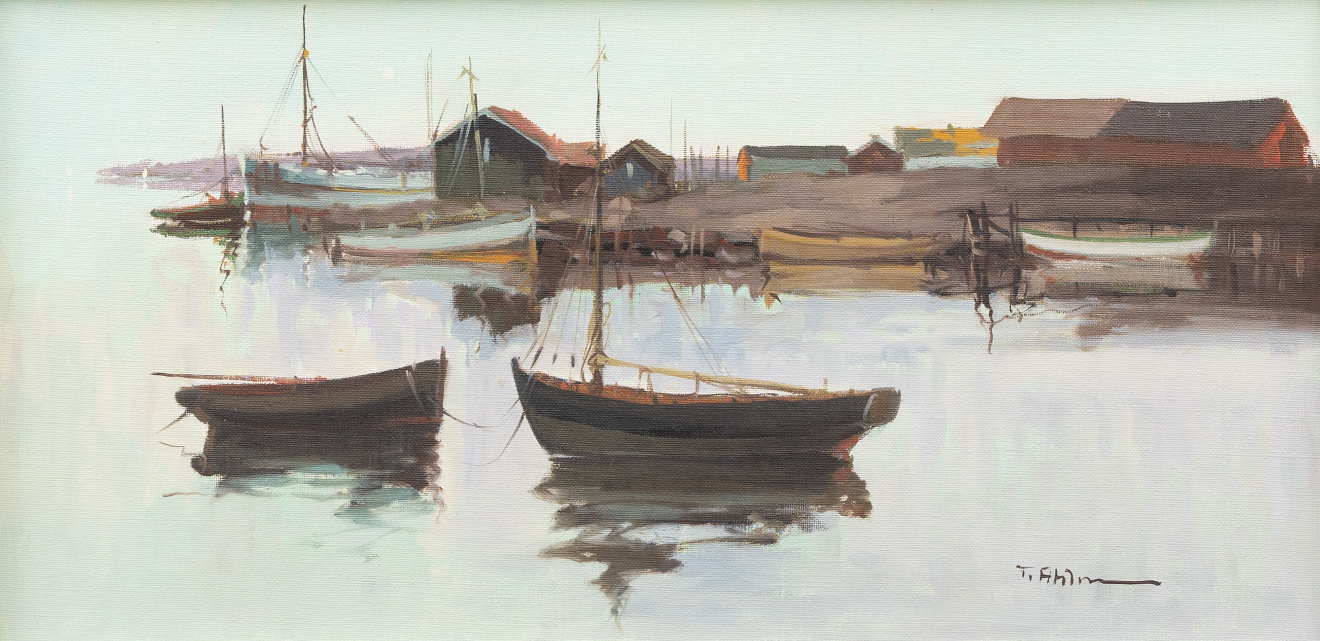 TAGE RUDOLF AHLM (1914–1981). "Bohuslän", olja på duk, signerad.