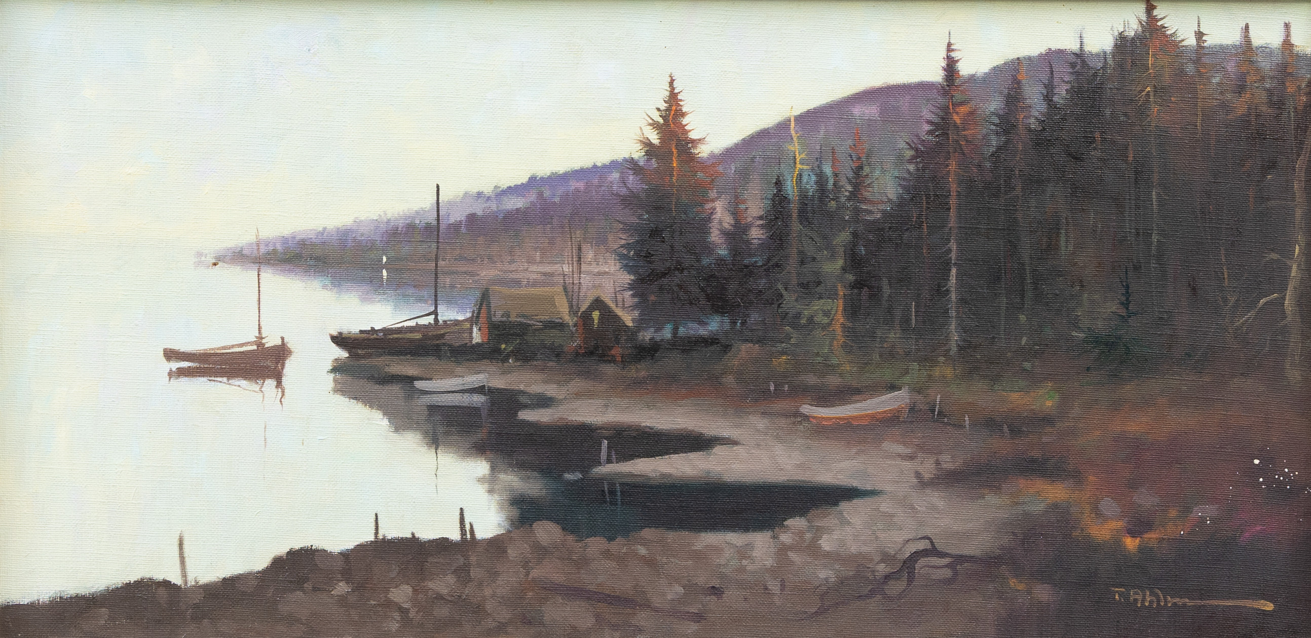 TAGE RUDOLF AHLM (1914–1981). "Skärgårdsmotiv", olja på duk, signerad.