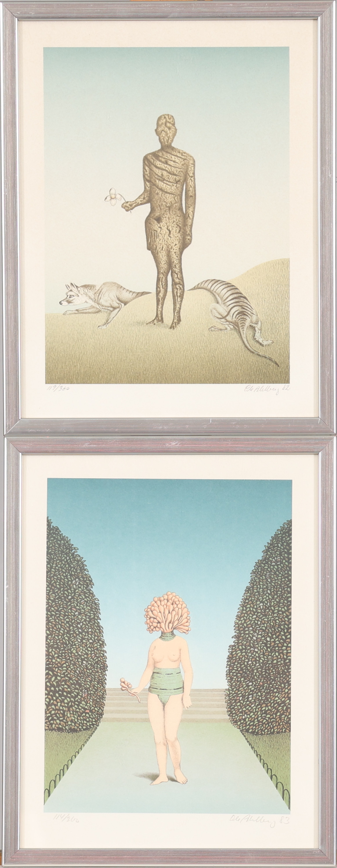 OLE AHLBERG. LITOGRAFIER 2 st signerade samt numrerade.