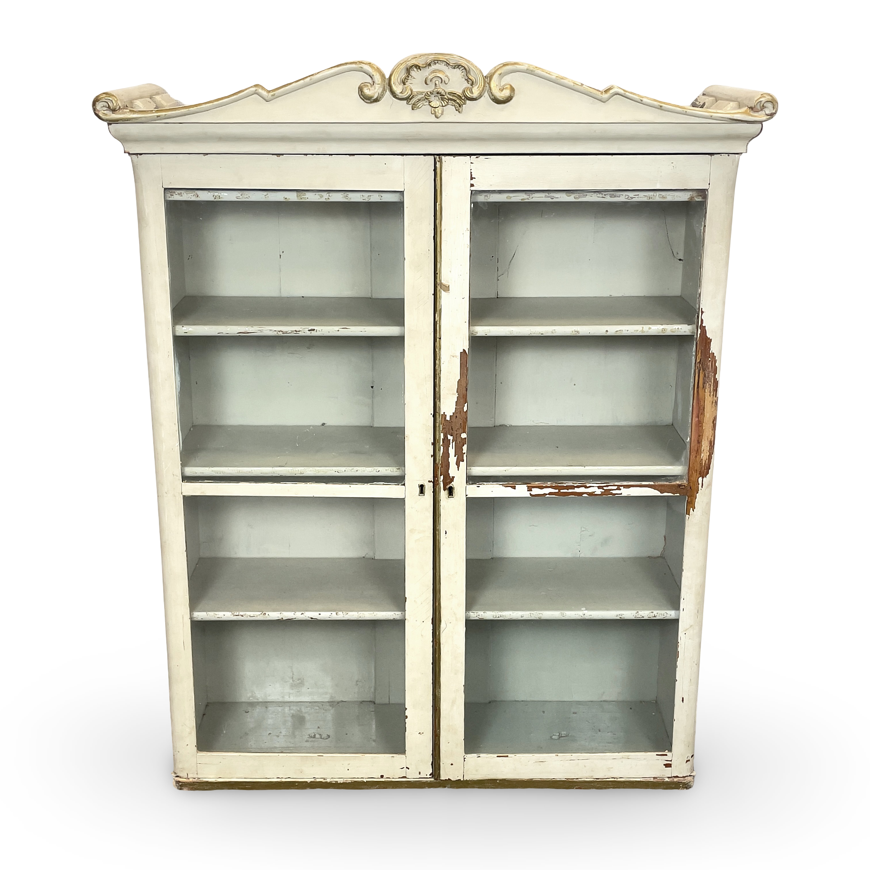 ÖVERSKÅP. Bemålat trä, 1700/1800-tal.