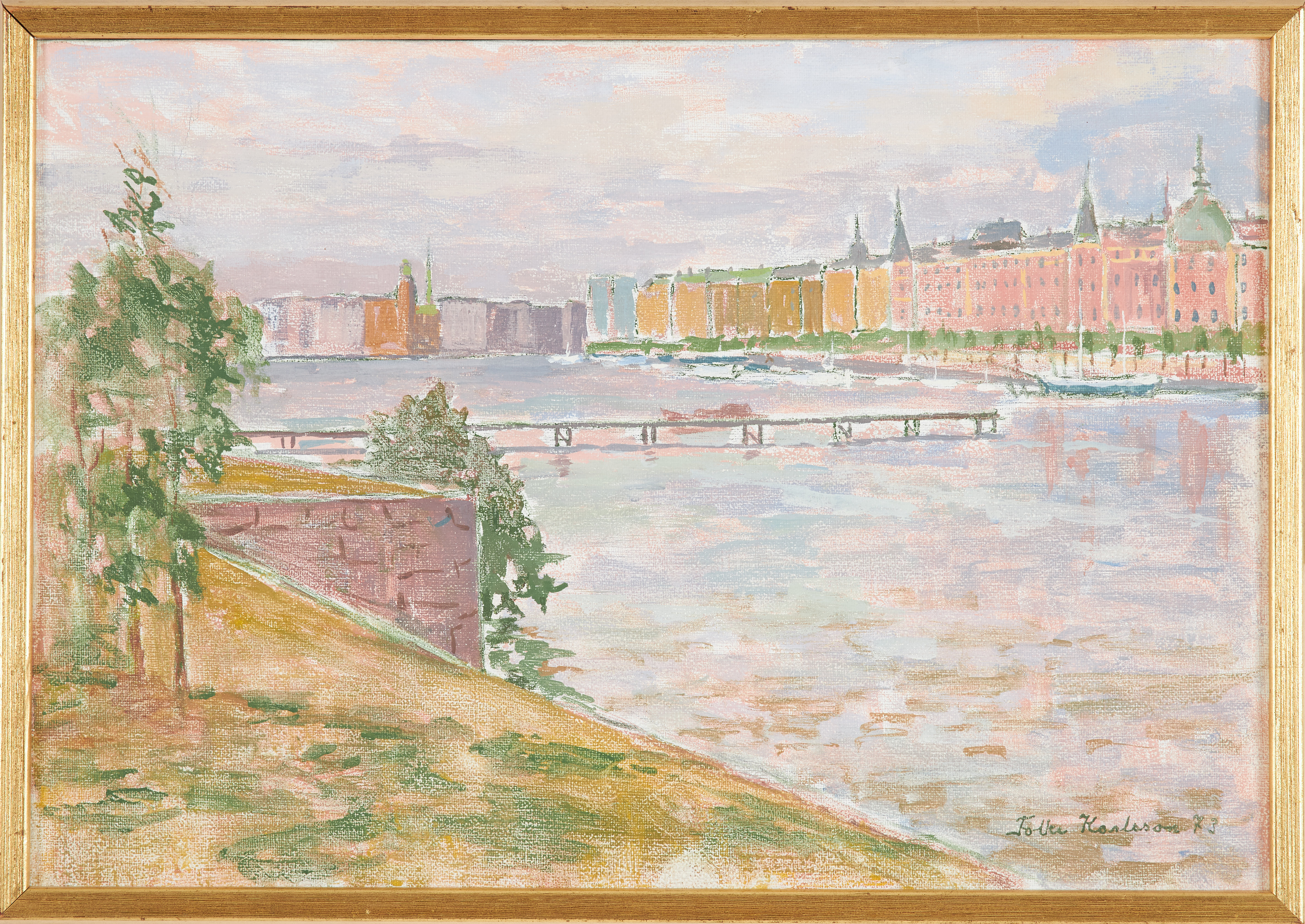 FOLKE  KARLSSON. Stockholmsmotiv, olja på duk, signerad och daterad -73.