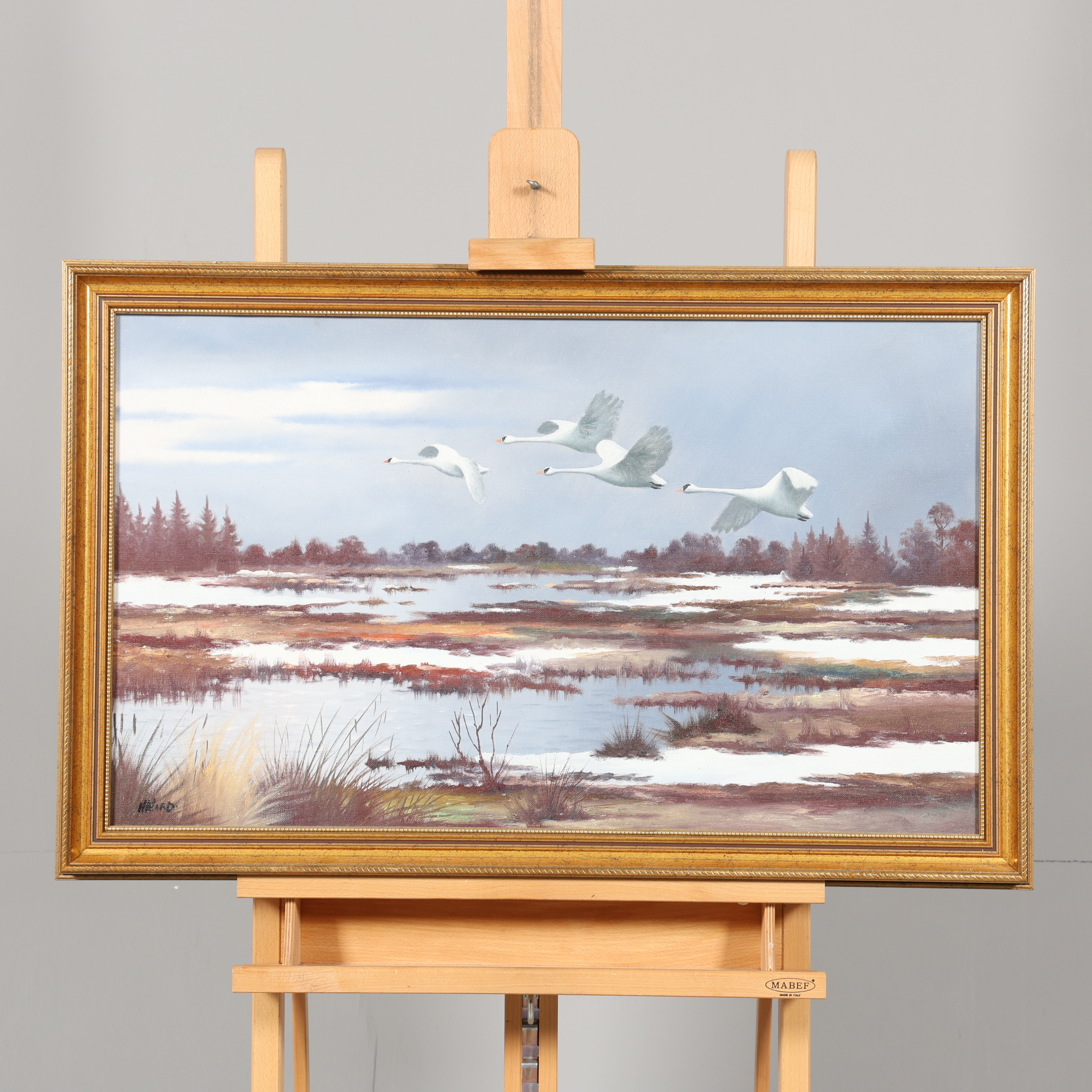 OIDENTIFIERAD KONSTNÄR. OLJA PÅ DUK, Signerad H, Nord.