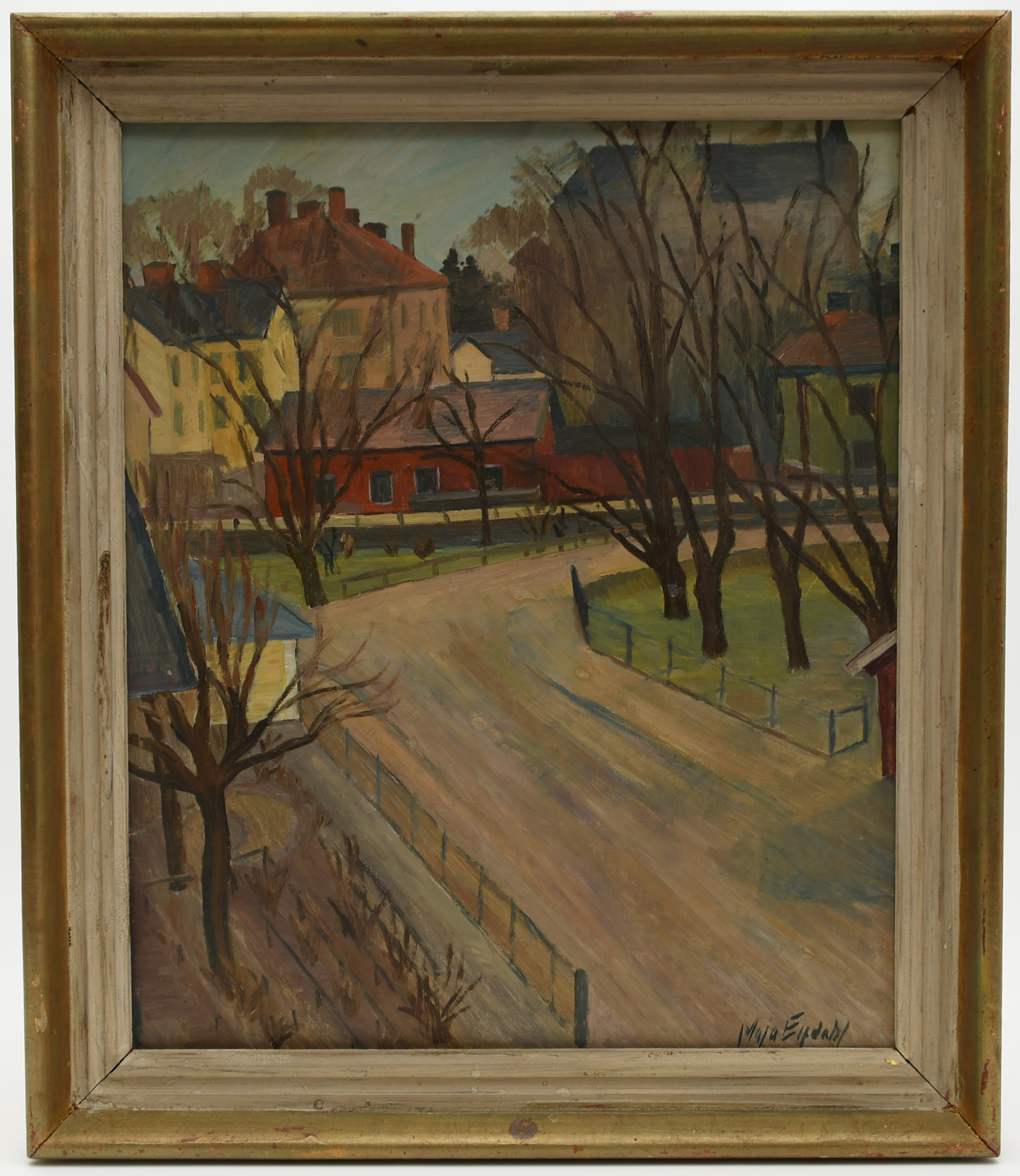 MAJA ELFDAHL. Park i stad. Olja på pannå.