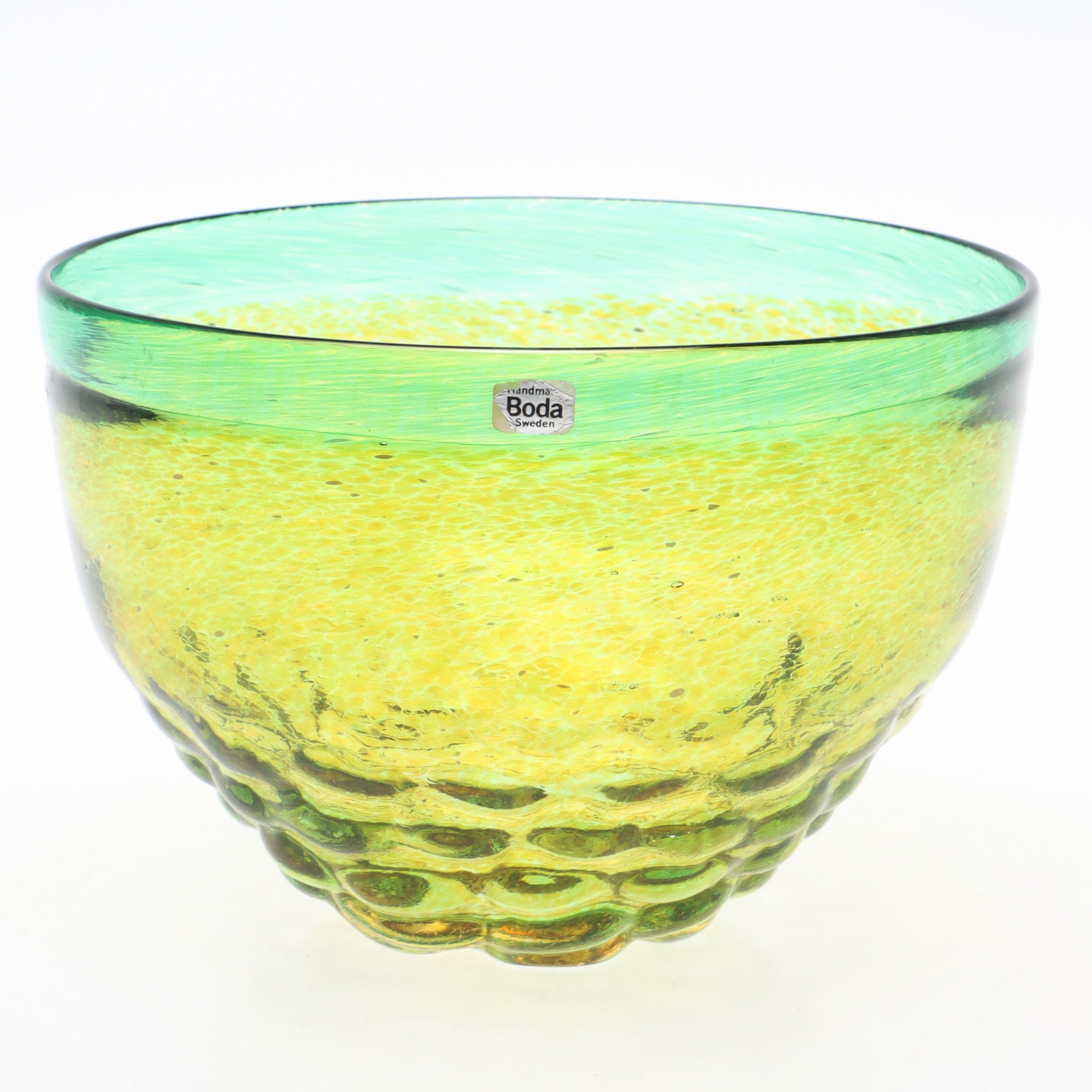 BERTIL VALLIEN. Skål, konstglas, Boda, signerad.