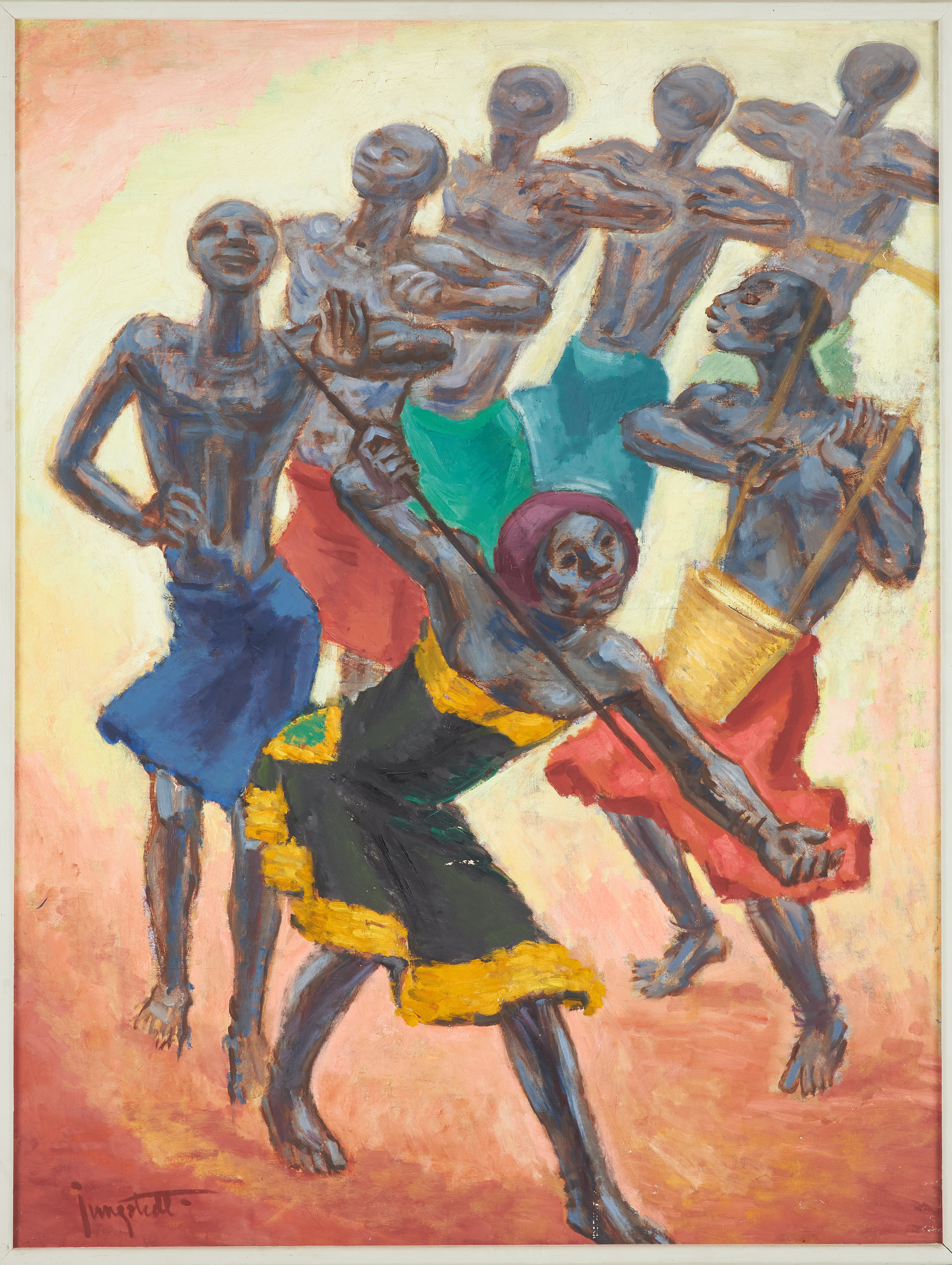 KURT JUNGSTEDT. "Litungu-dans", olja på duk, signerad, a tergo daterad 1935.