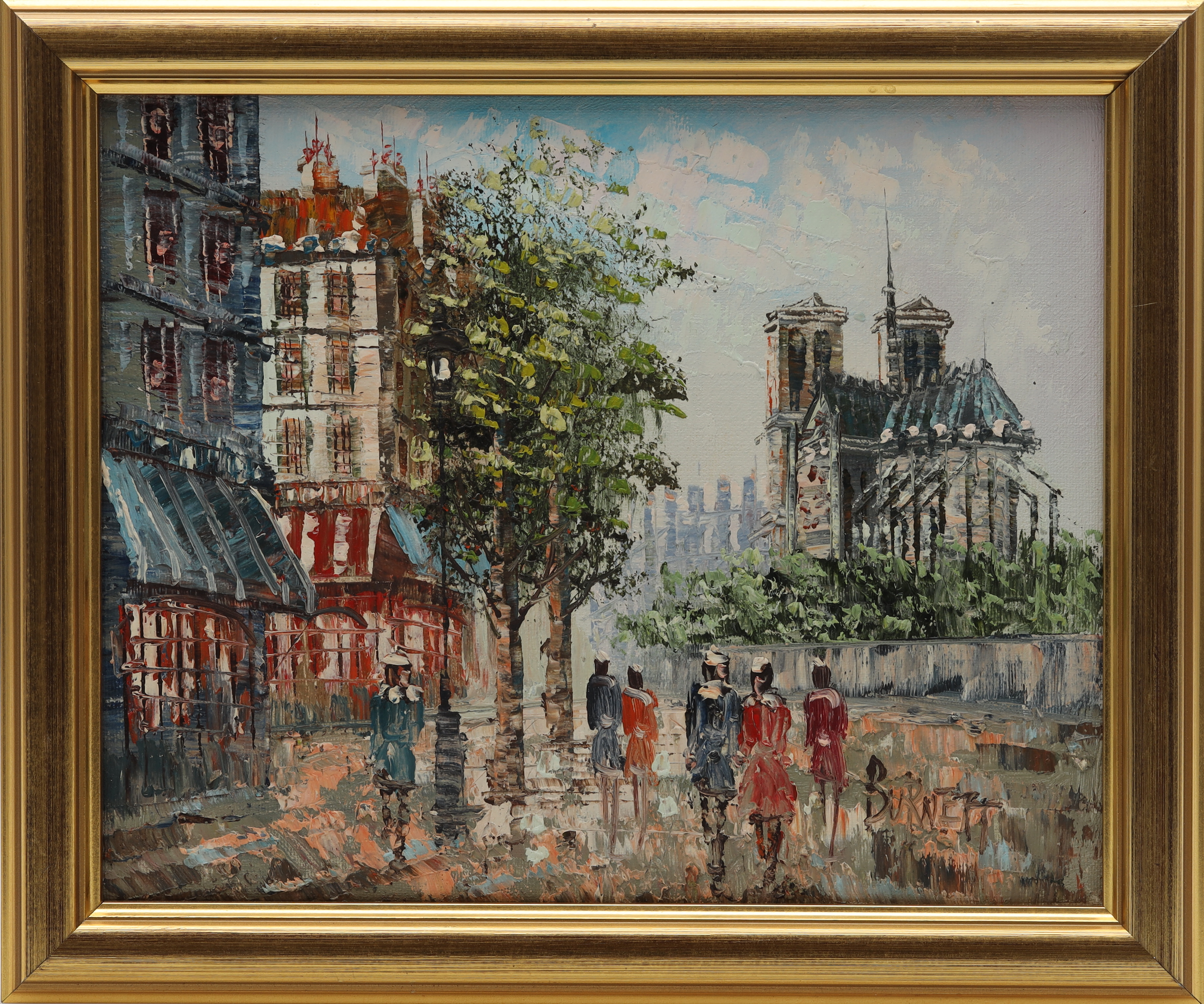 CAROLINE BURNETT. OLJA PÅ DUK, signerad.