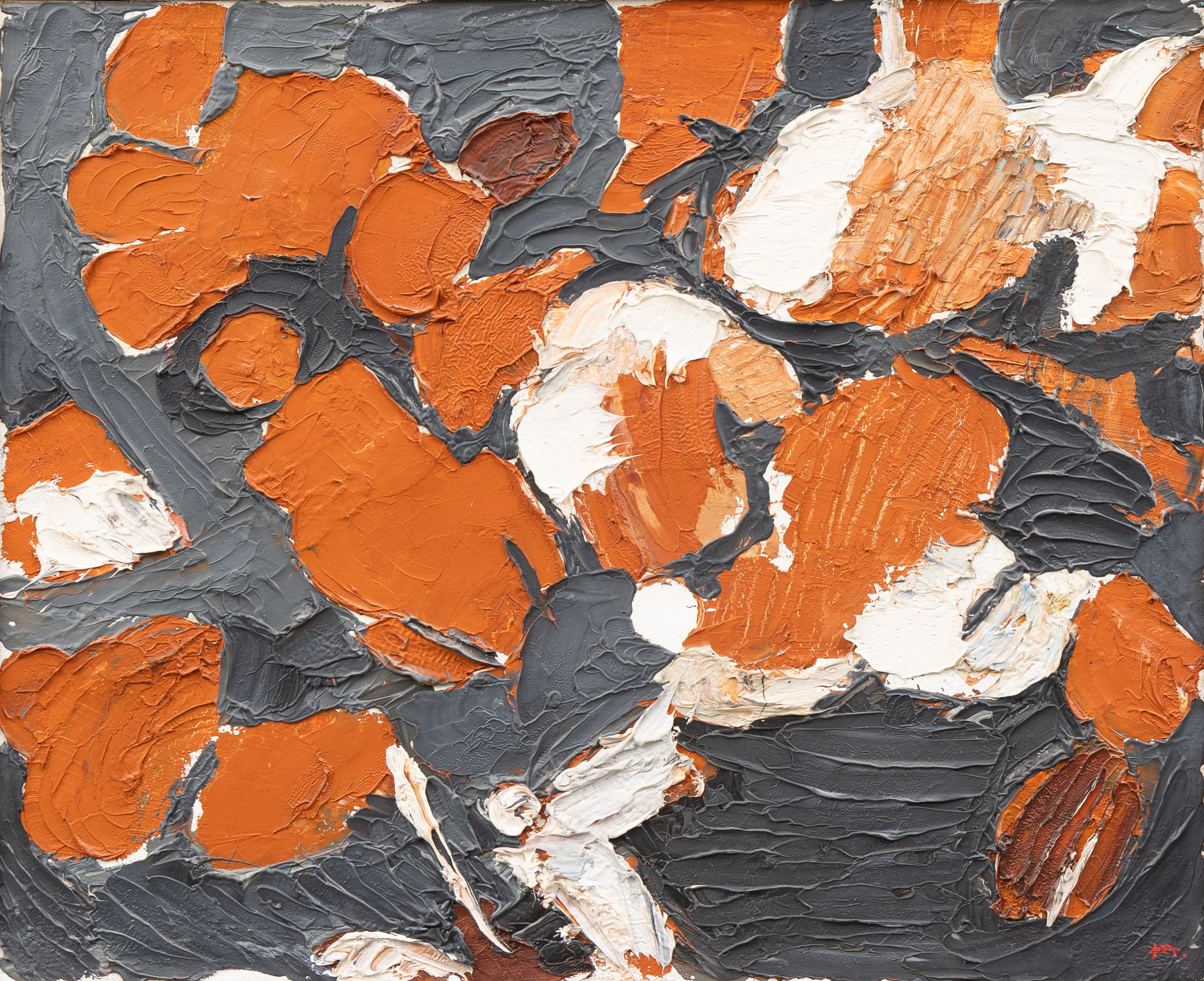 KARL-EINAR ANDERSSON. "Former från grottan", olja på duk, monogramsignerad.