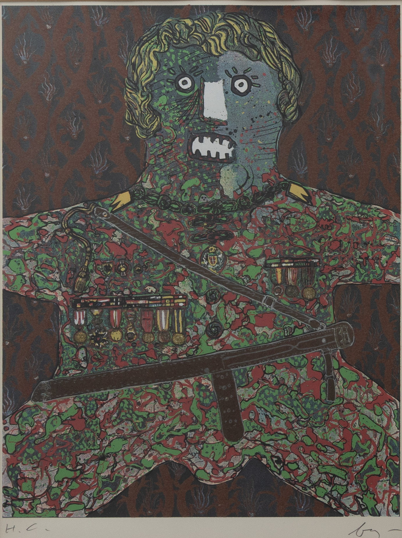 ENRICO BAJ. Ur "Baj Chez Baj", litografi nr HC, signerad.