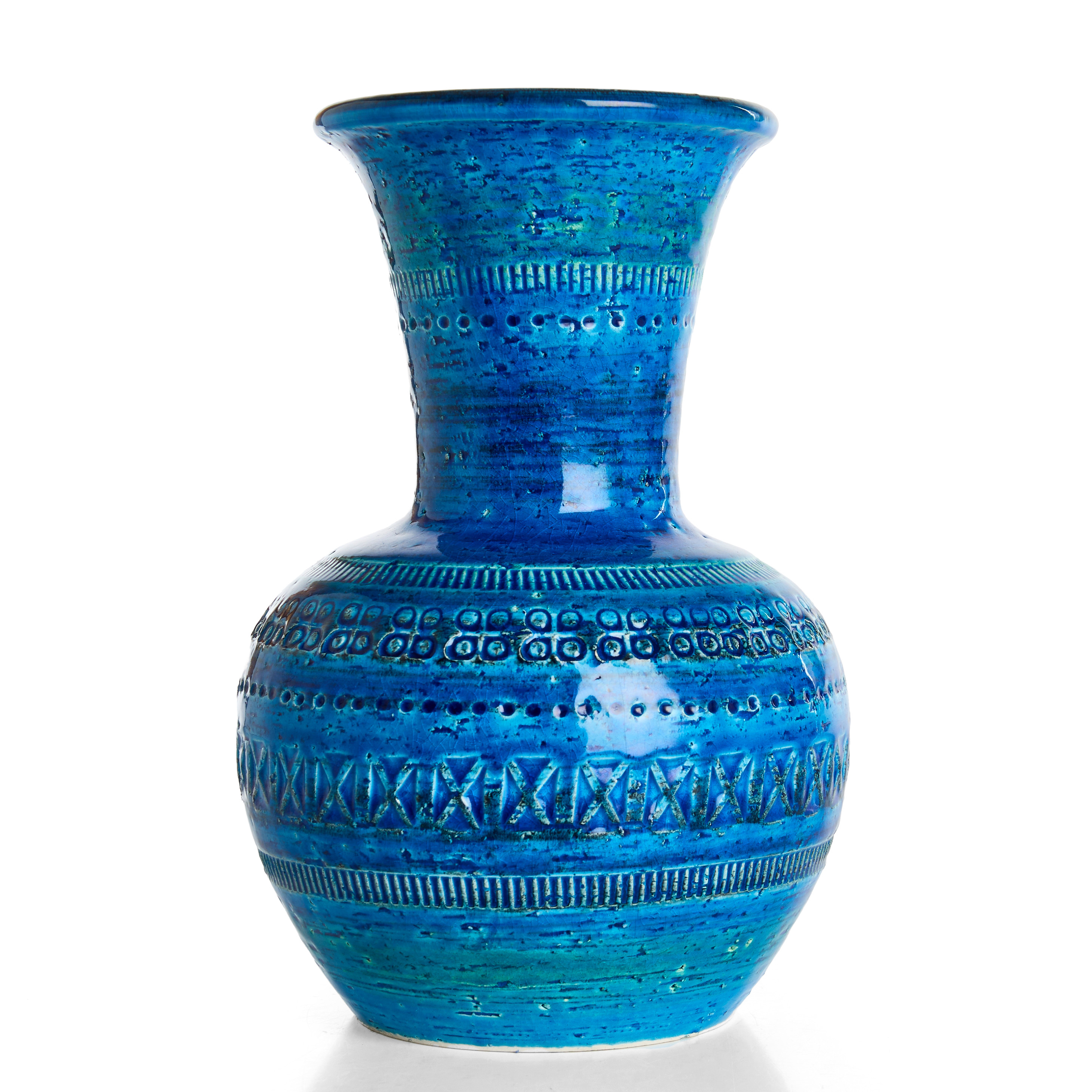 VAS, blåglaserad keramik, stämpelmärkt Sardartis Castelsardo, Italien, 1950/60-tal.