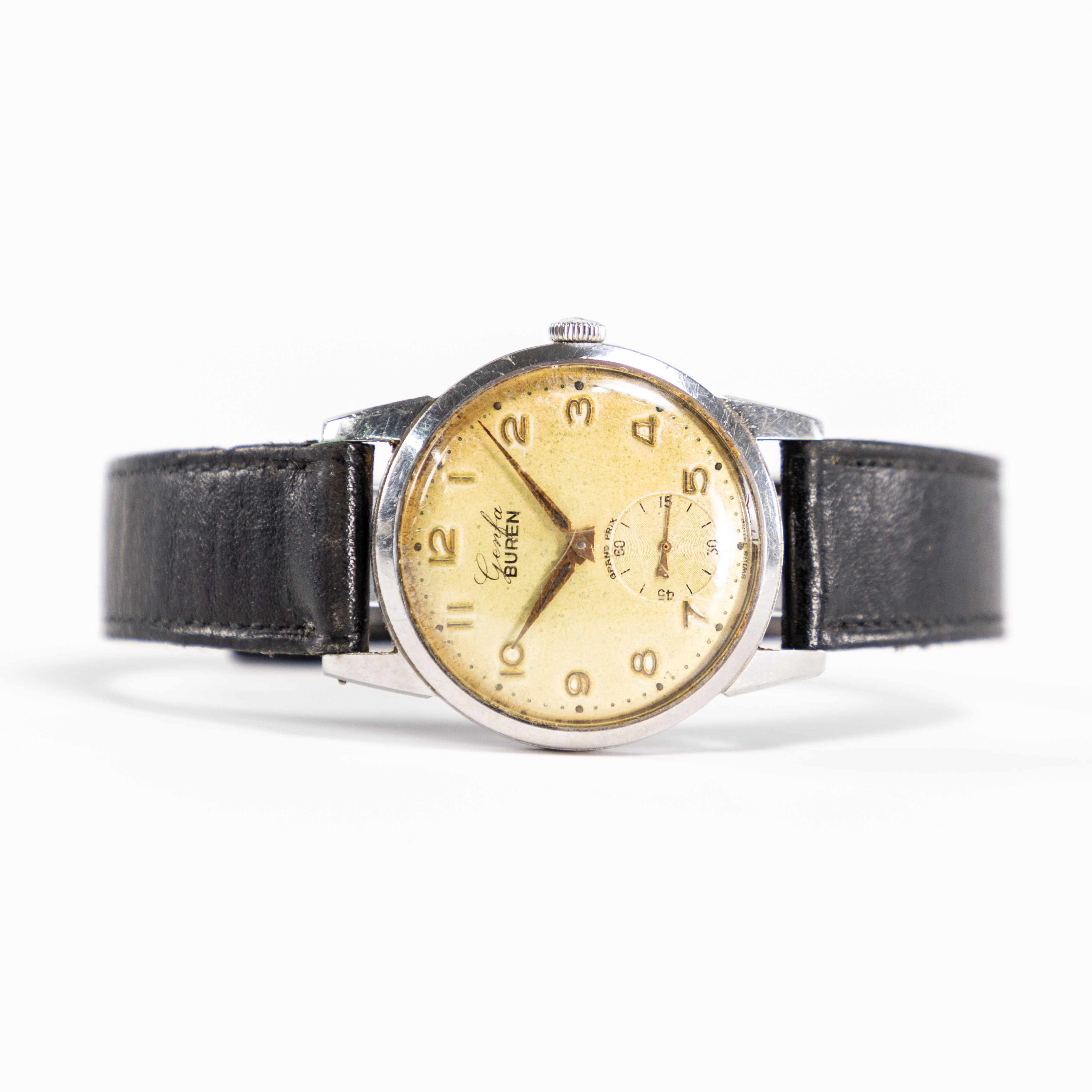 GENFA BUREN. Herrur, 34 mm, rostfritt stål.