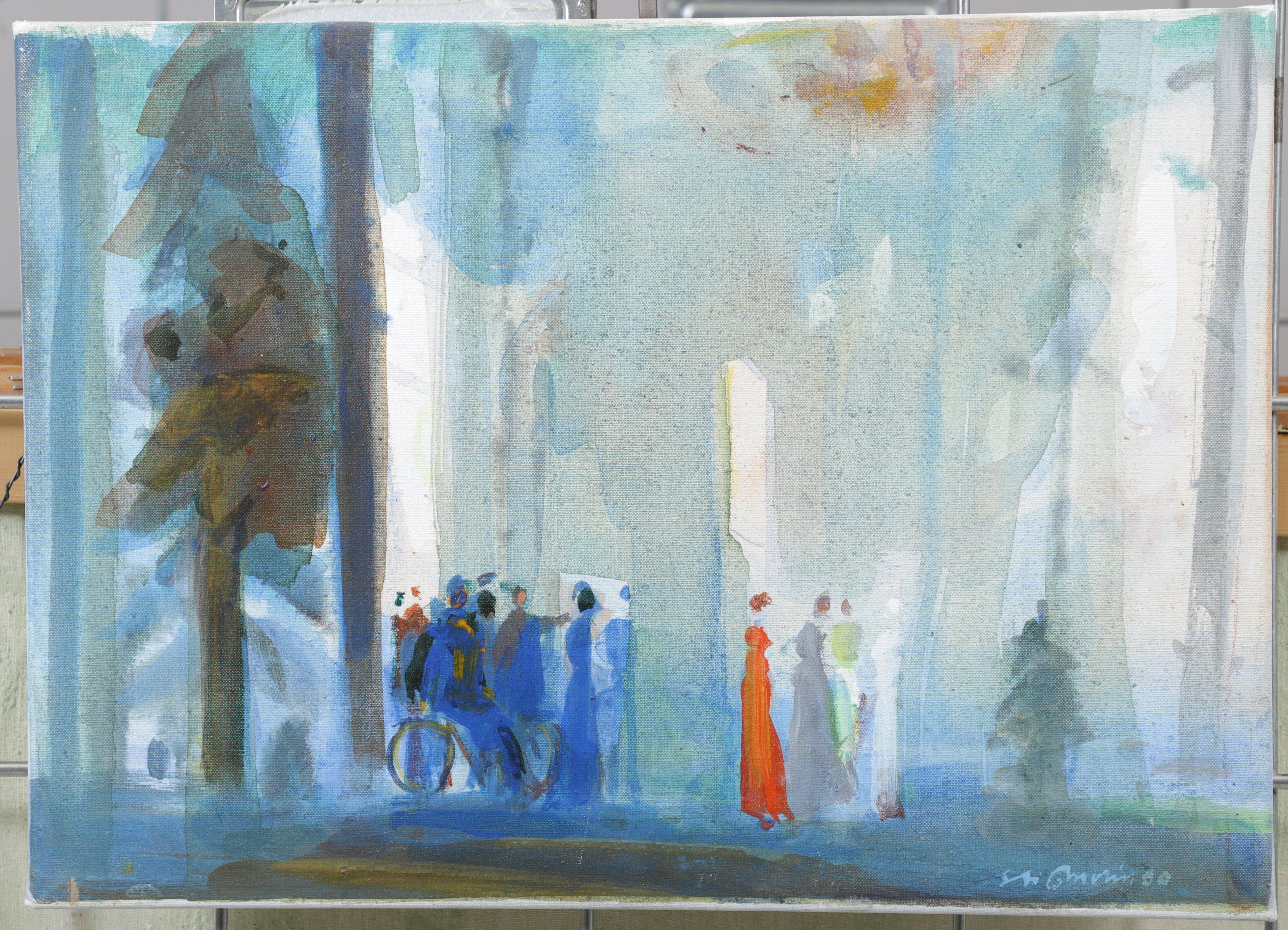 STIG MORIN. "Konstnärens skog", olja på duk, signerad.