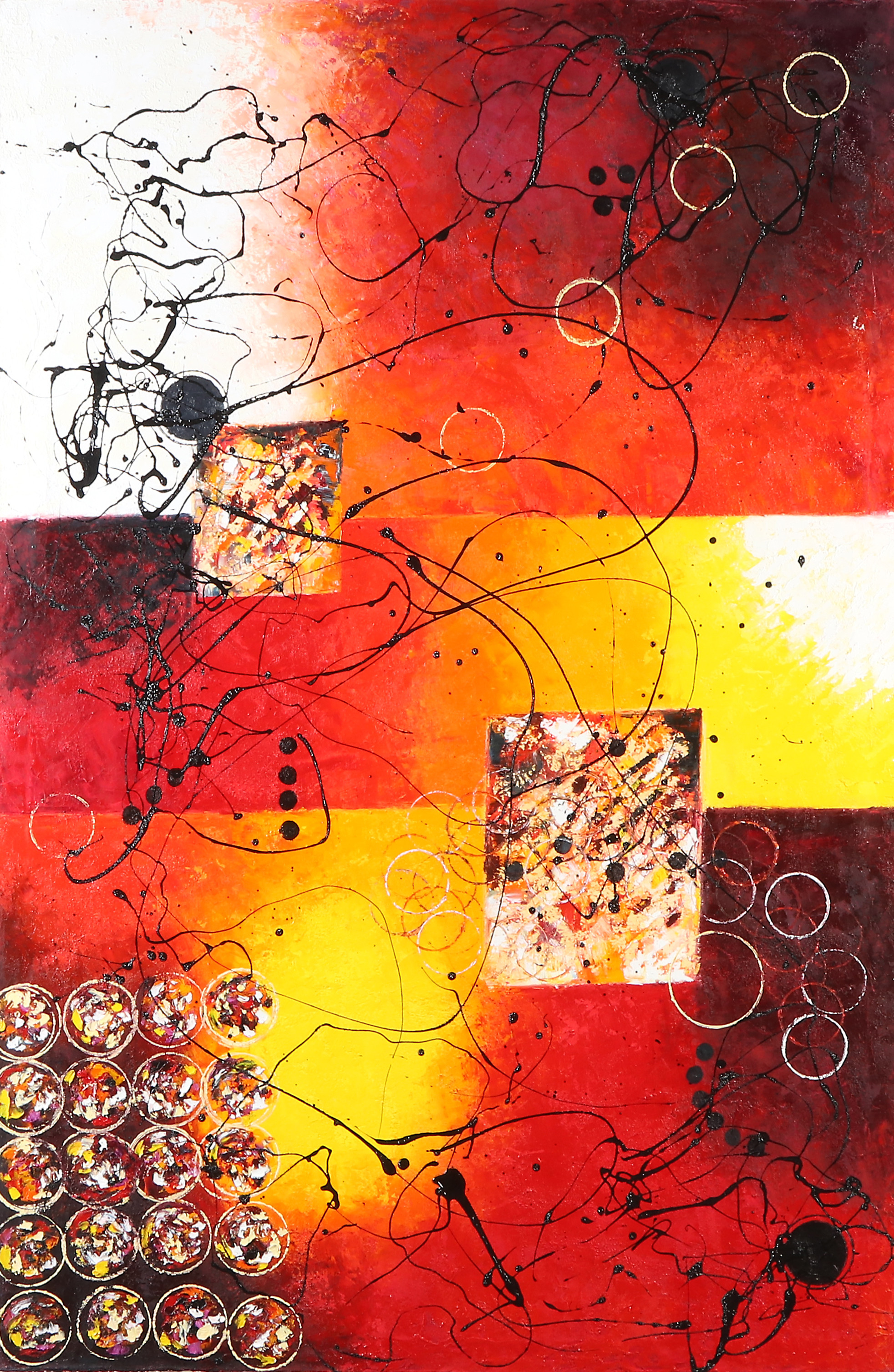 OKÄND KONSTNÄR. Oljemålning på duk. Komposition. Osignerad.