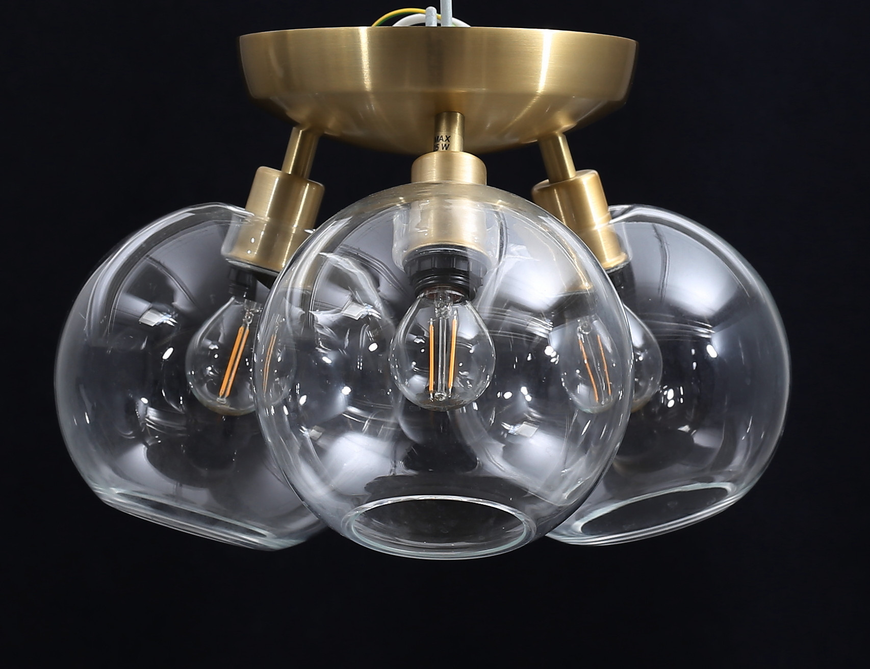 TAKPLAFOND, Belid, "Gloria", mässing/ glas, samtida.