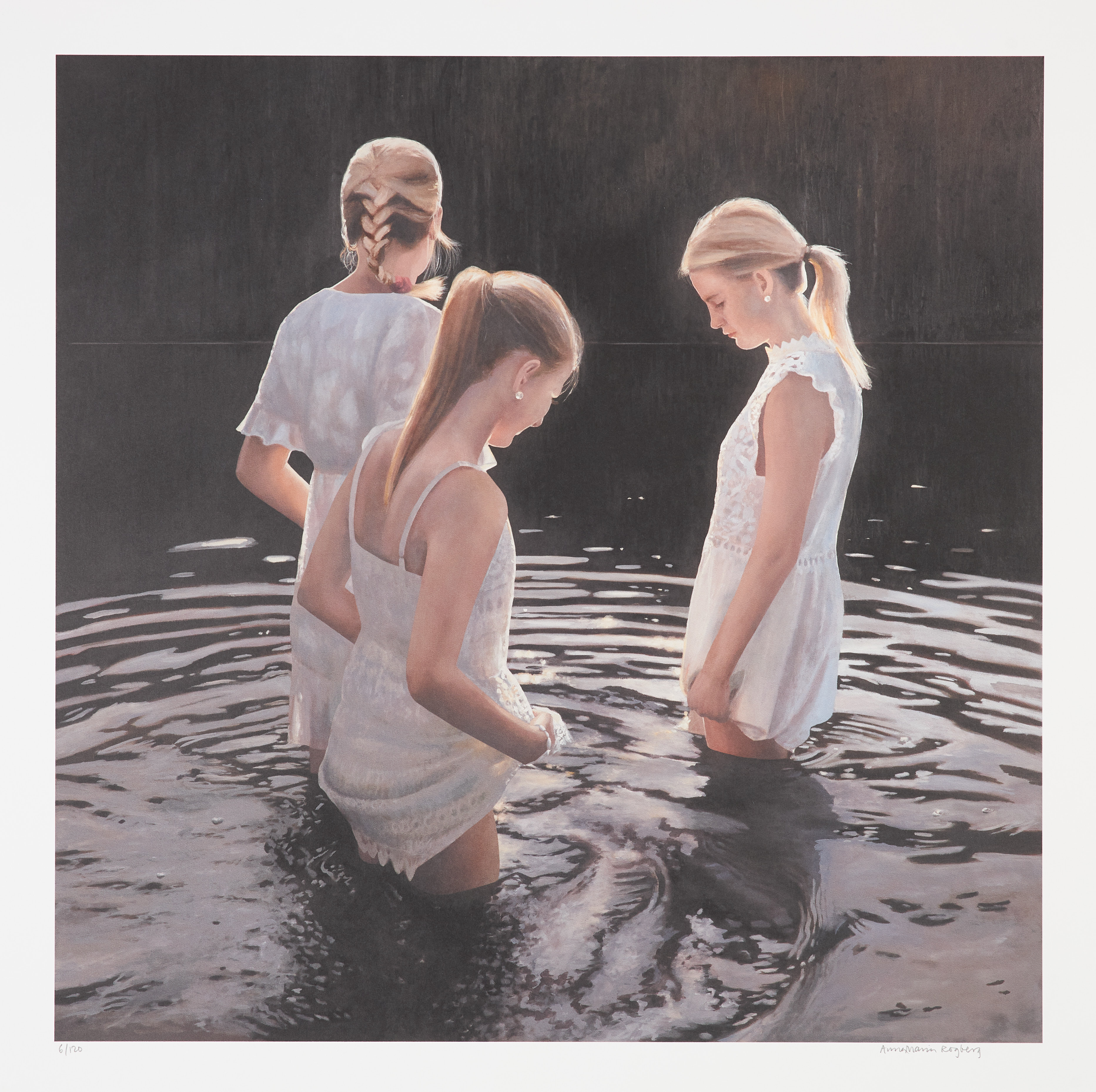 ANNA MARIA ROGBERG. "Dark water", färglitografi, signerad och numrerad 6/120.