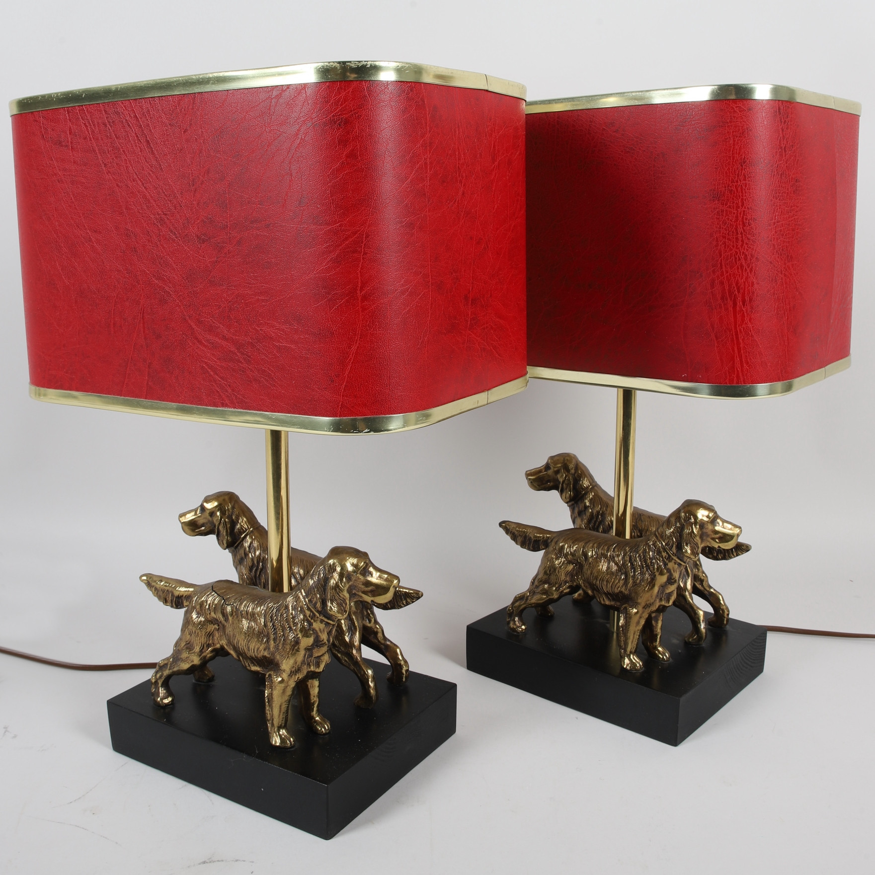 BORDSLAMPOR, ett par, metall & trä, engelsk stil, W decor, 1900-tal.