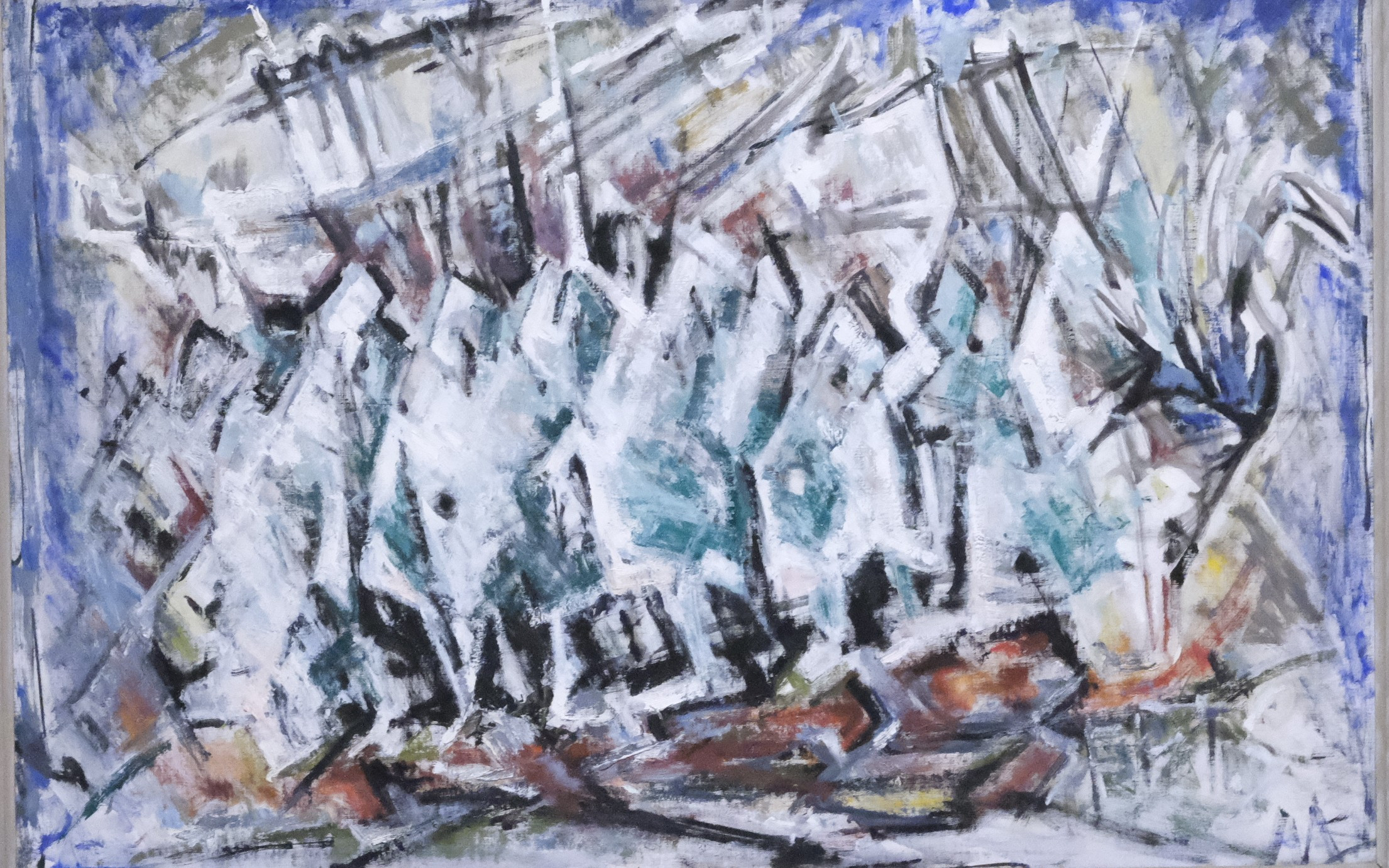 MARTA LARSÉN. "PARTISKA FÄLTTÅGET", OLJA PÅ DUK.