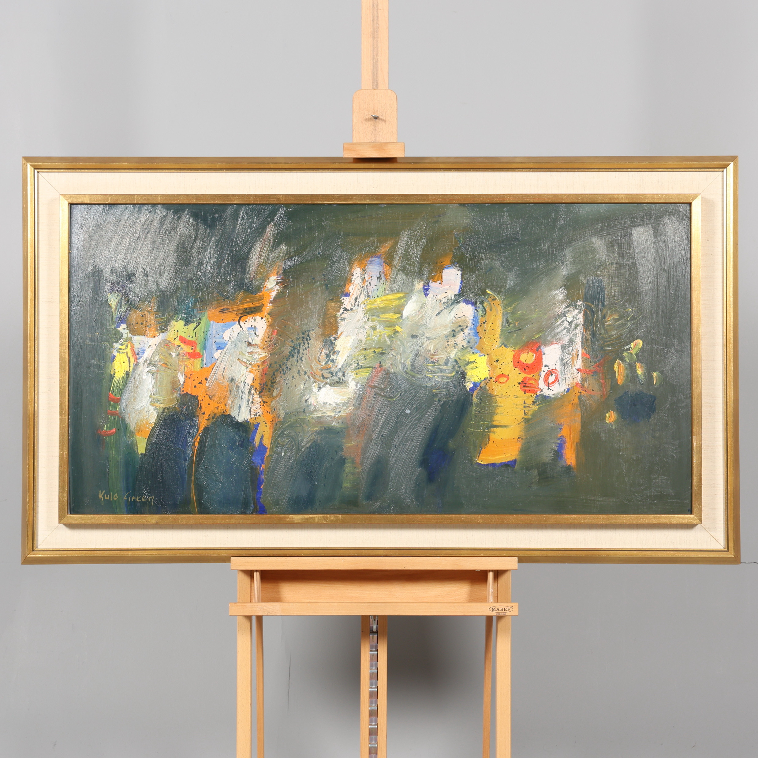 KULO GREEN. OLJA PÅ PANNÅ, signerad.