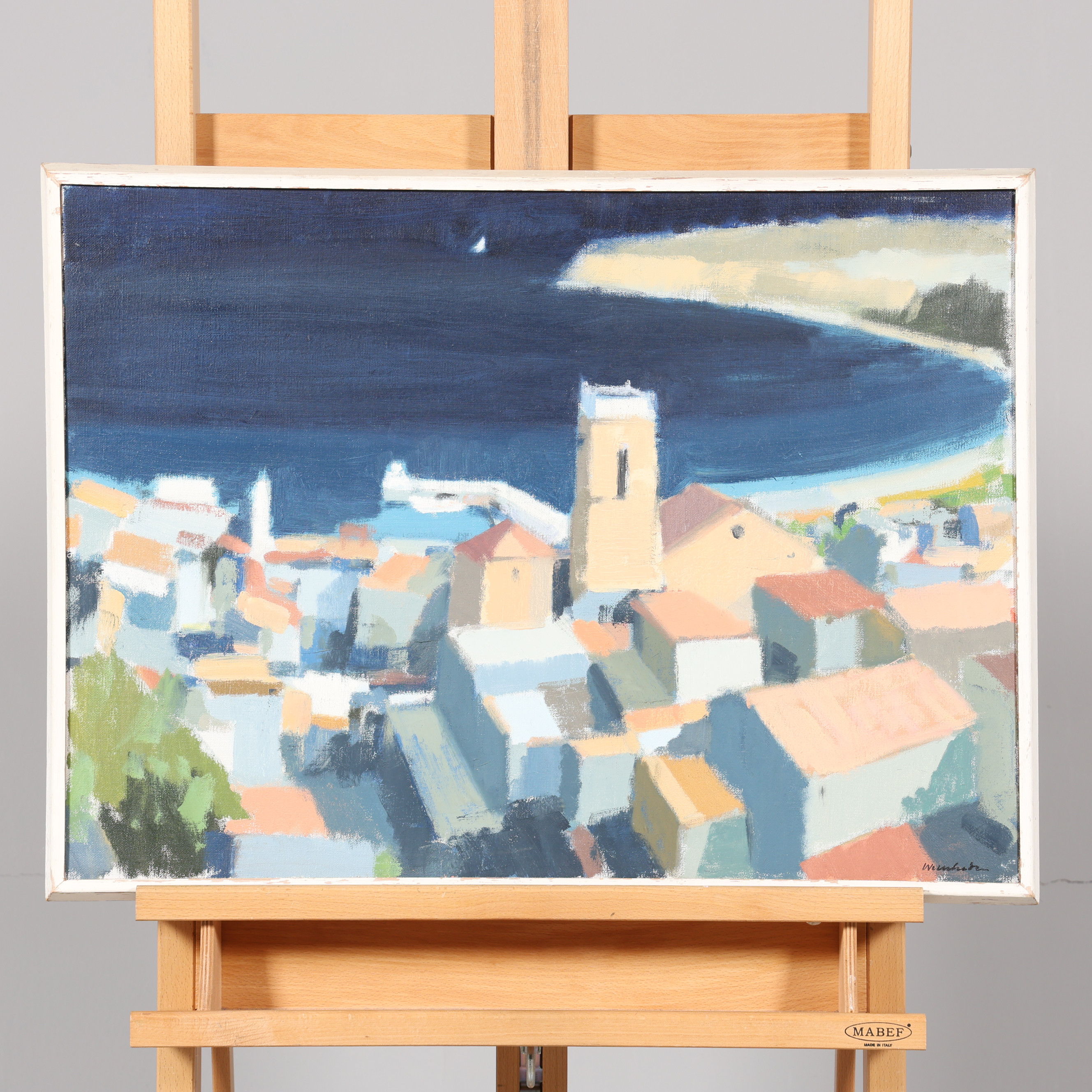 STIG WERNHEDEN. OLJA PÅ DUK, "Peniscola, Spanien", signerad.