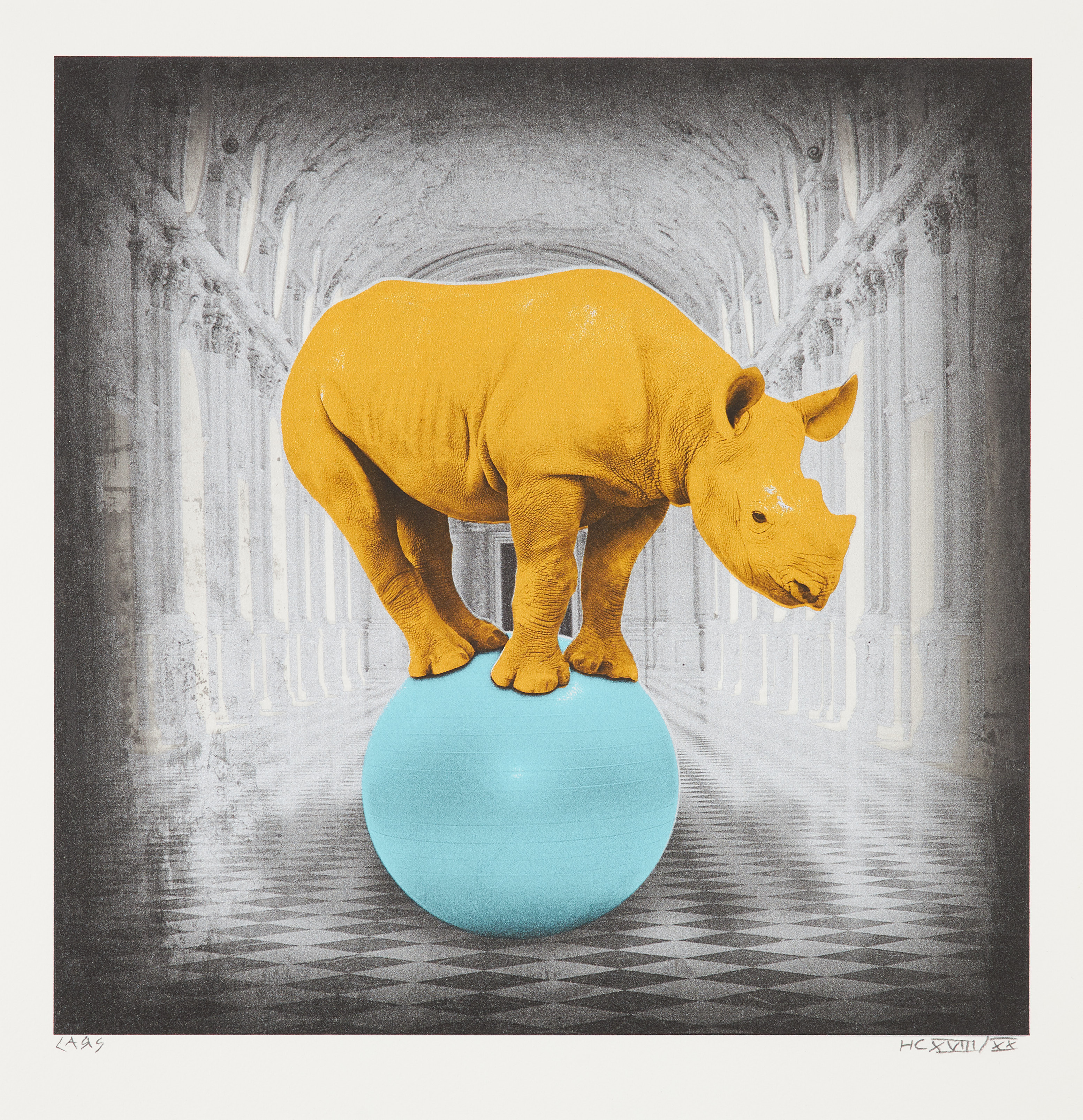 LARS TUNEBO. "Having a Ball", färgserigrafi, signerad, numrerad HC XVIII/XX.