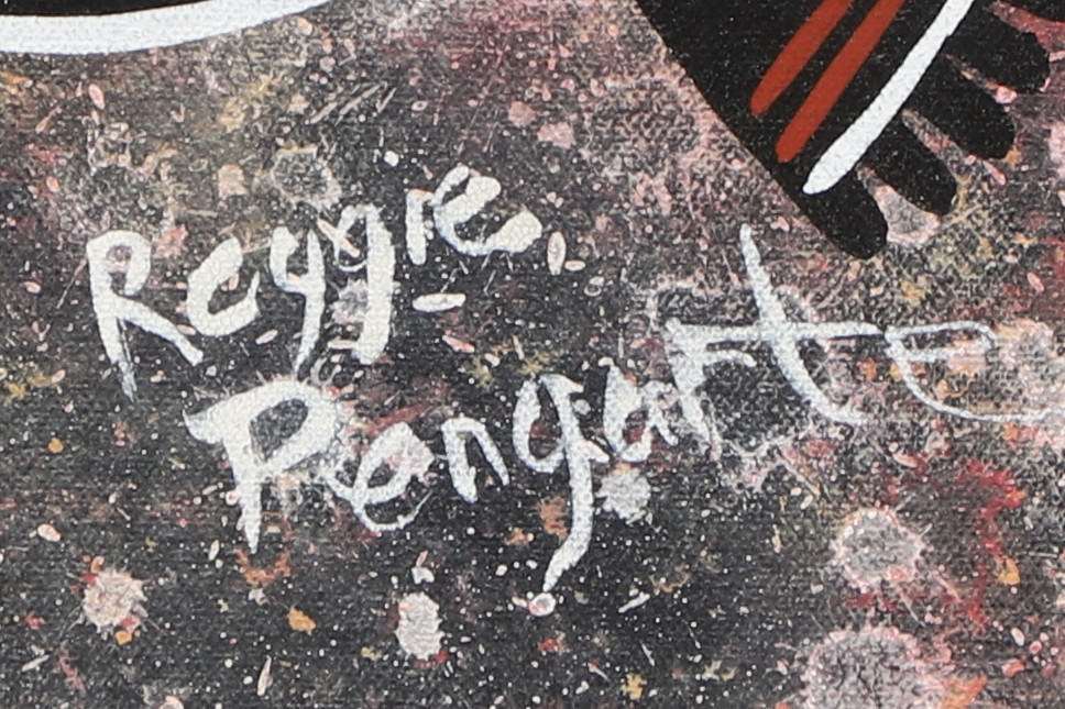 REG PENGARTE. Akryl på duk, Outback art, Aboriginal, signerad.